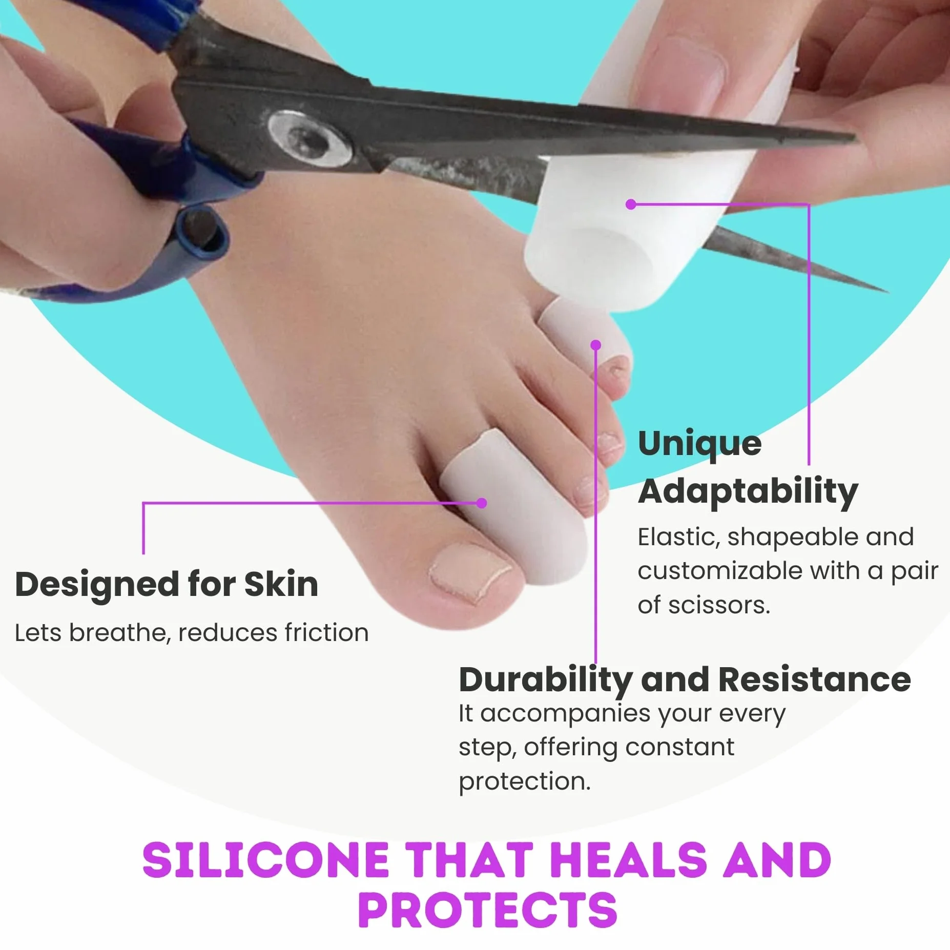ROOTZ 10 Proteggi Alluce in Silicone Copri Alluce Traspirante per Calli Vesciche Unghia Incarnita Protezione Alluce Valgo