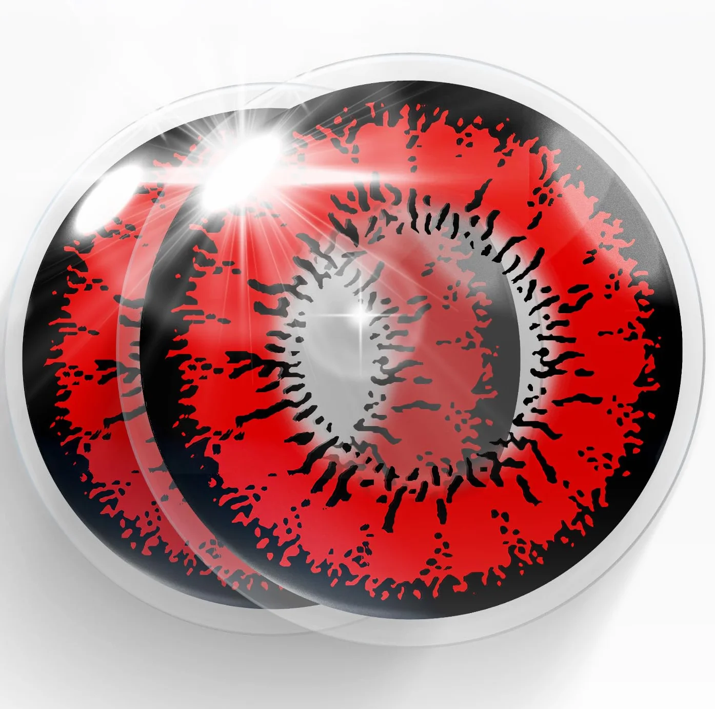 Meralens Lenti a Contatto Colorate Lupo Rosse Flower Lenses 1 Anno 1 Coppia