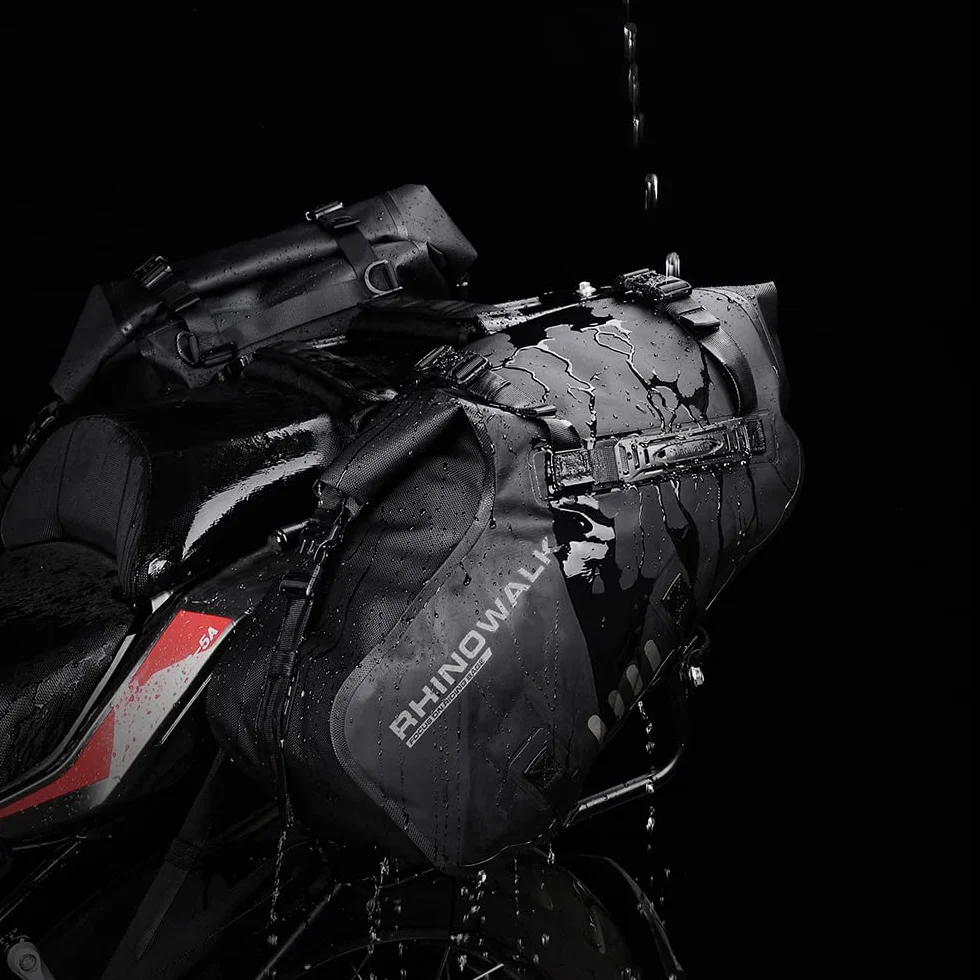 Rhinowalk Moto Borsa Portabagagli Impermeabile 28L Anti-Vibrazioni Borse laterali per Moto Avventura Sport