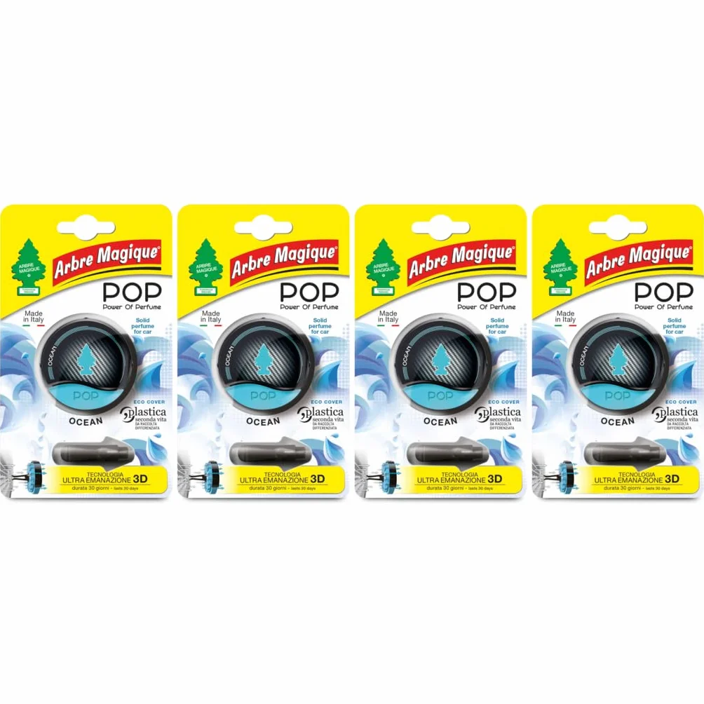 Arbre Magico POP Profumatore Auto Solido Fragranza Ocean Confezione 4 Pezzi