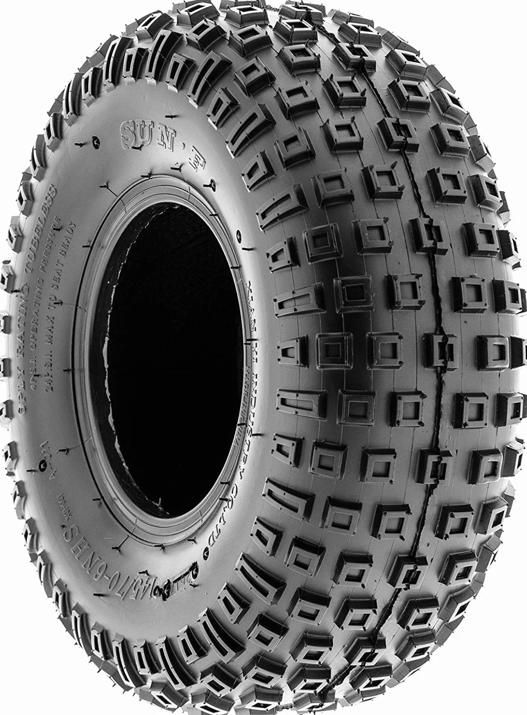 SunF A011 145/70-6 145/70x6 ATV UTV pneumatico fuoristrada 6PR TL E4 Mark, set di 2 pezzi