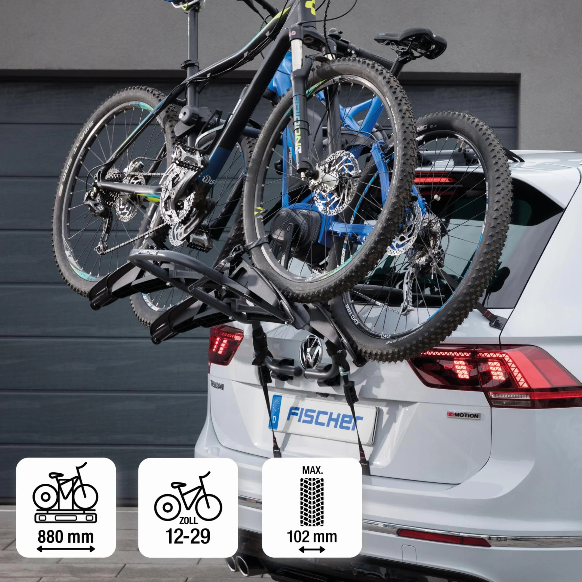 Fischer Portabici Posteriore Montaggio per Bagagliaio