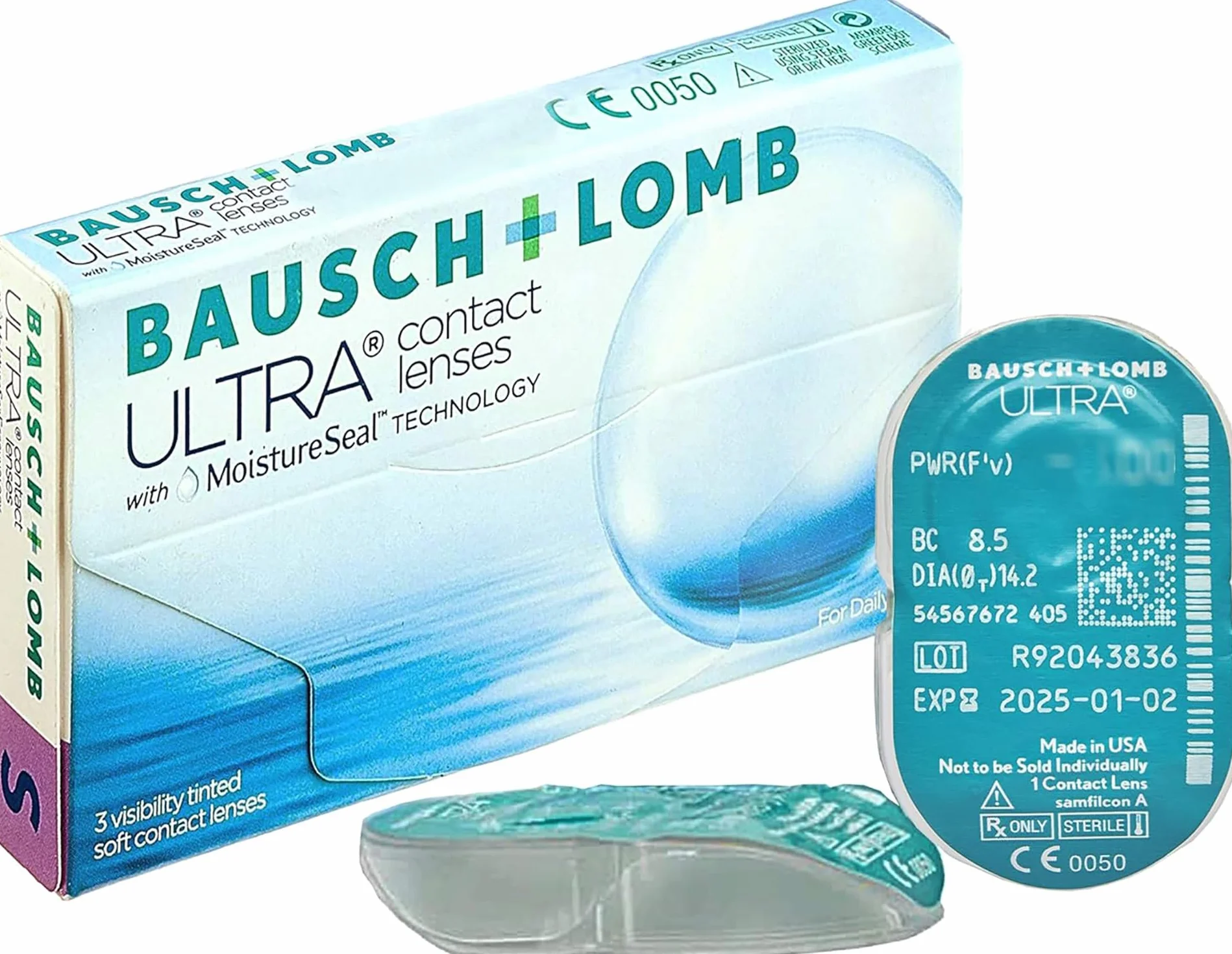 Bausch + Lomb ULTRA Lenti a Contatto Correttive Mensili, 3 Lenti, BC 8.5 mm, DIA 14.2 mm, -2.75 Diopt