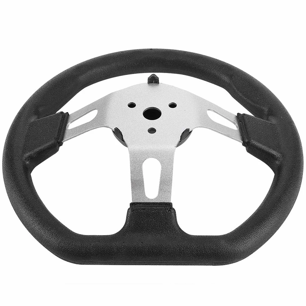 Volante Sportivo per Smart + di Akozon, Volante con Cappuccio, Volante 10,6" per Go-Kart, Accessorio per Carrello con Cappuccio, Nero, ABS, Universale per Go-Kart