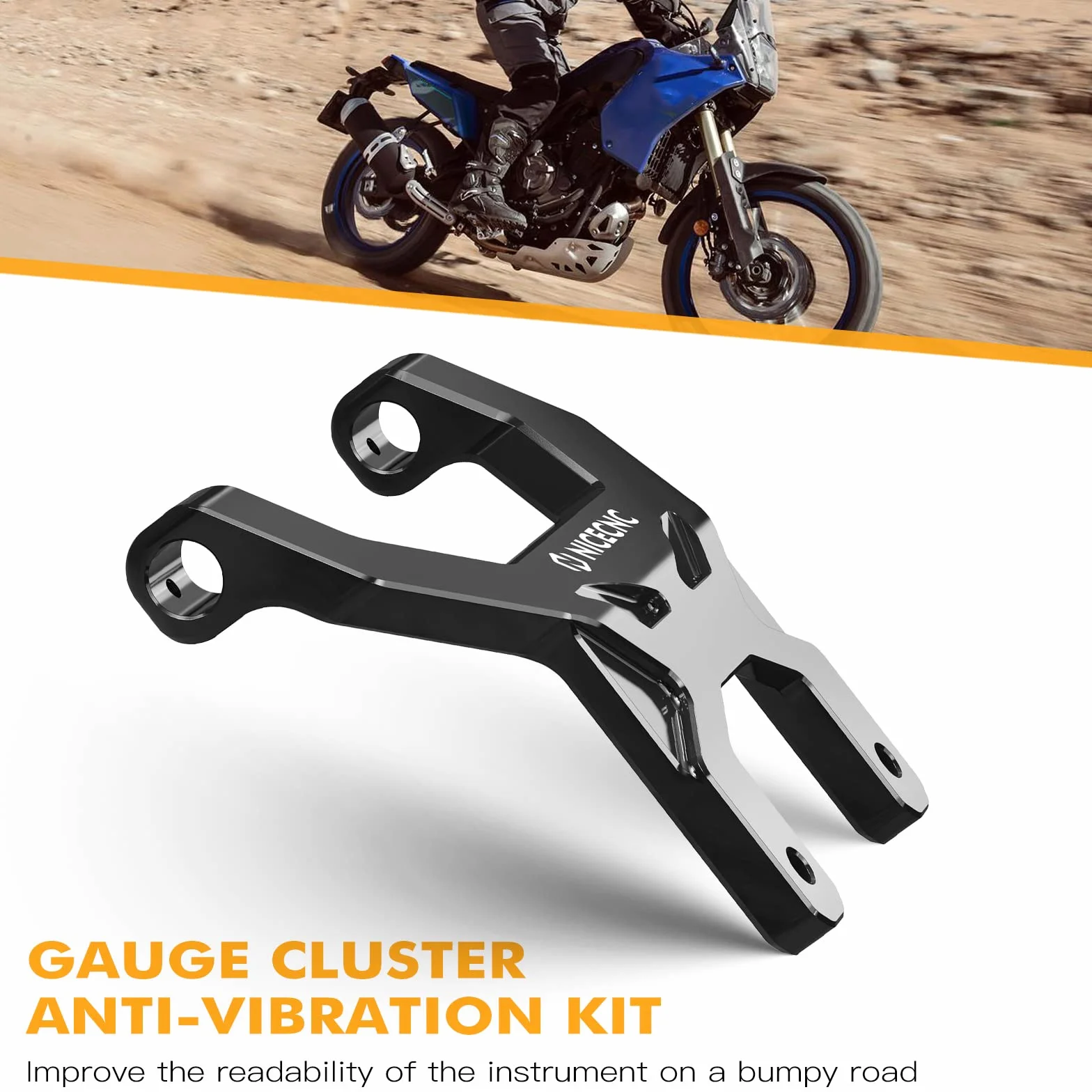 NICECNC Stabilizzatore per cruscotto nero Yamaha Tenere 700 XTZ700 2019-2024 lega di alluminio