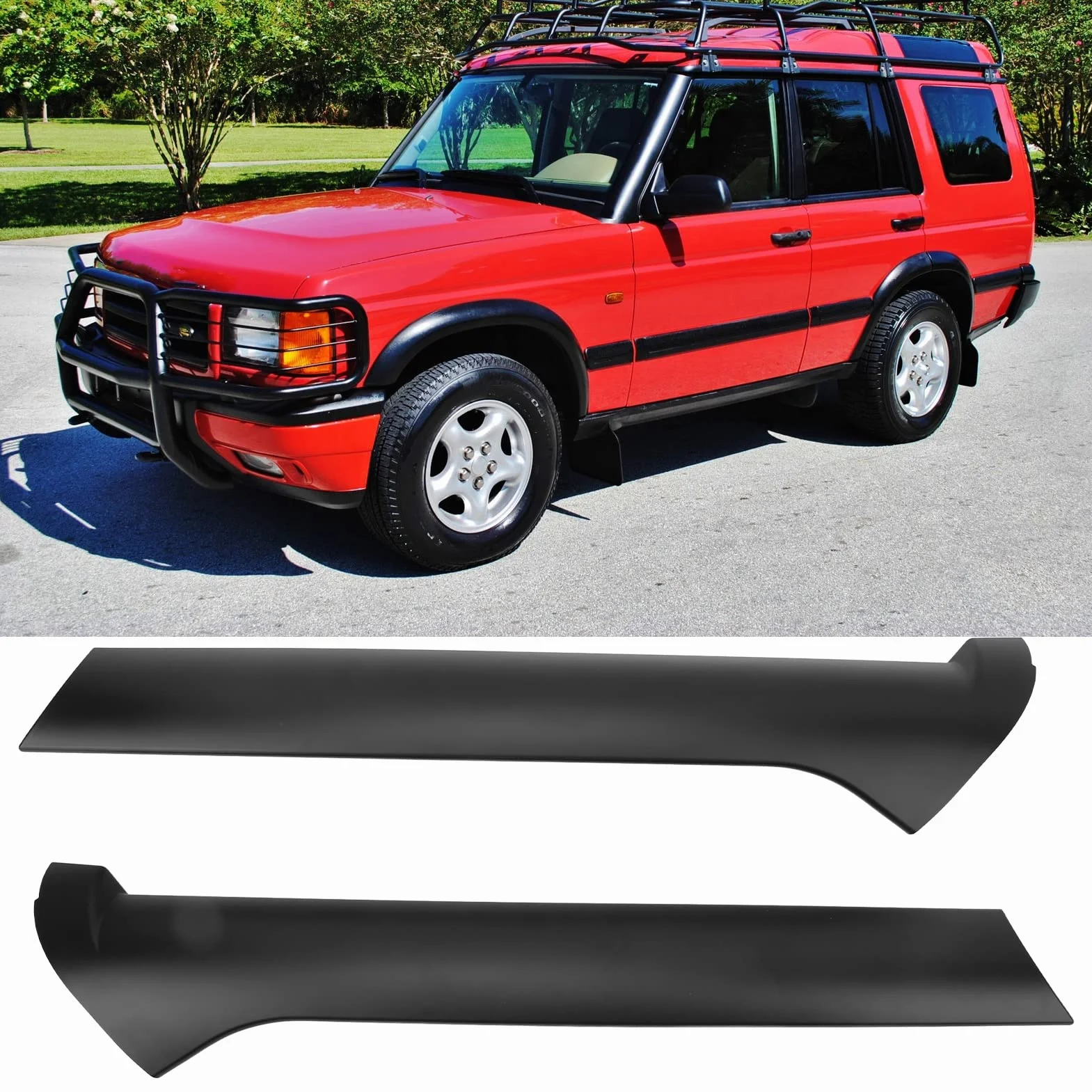 Modanatura Montante Esterna Parabrezza 2 Pezzi DCB500060PMA per Land Rover Discovery 2 1999-2004, Materiale ABS Premium, Facile da Installare