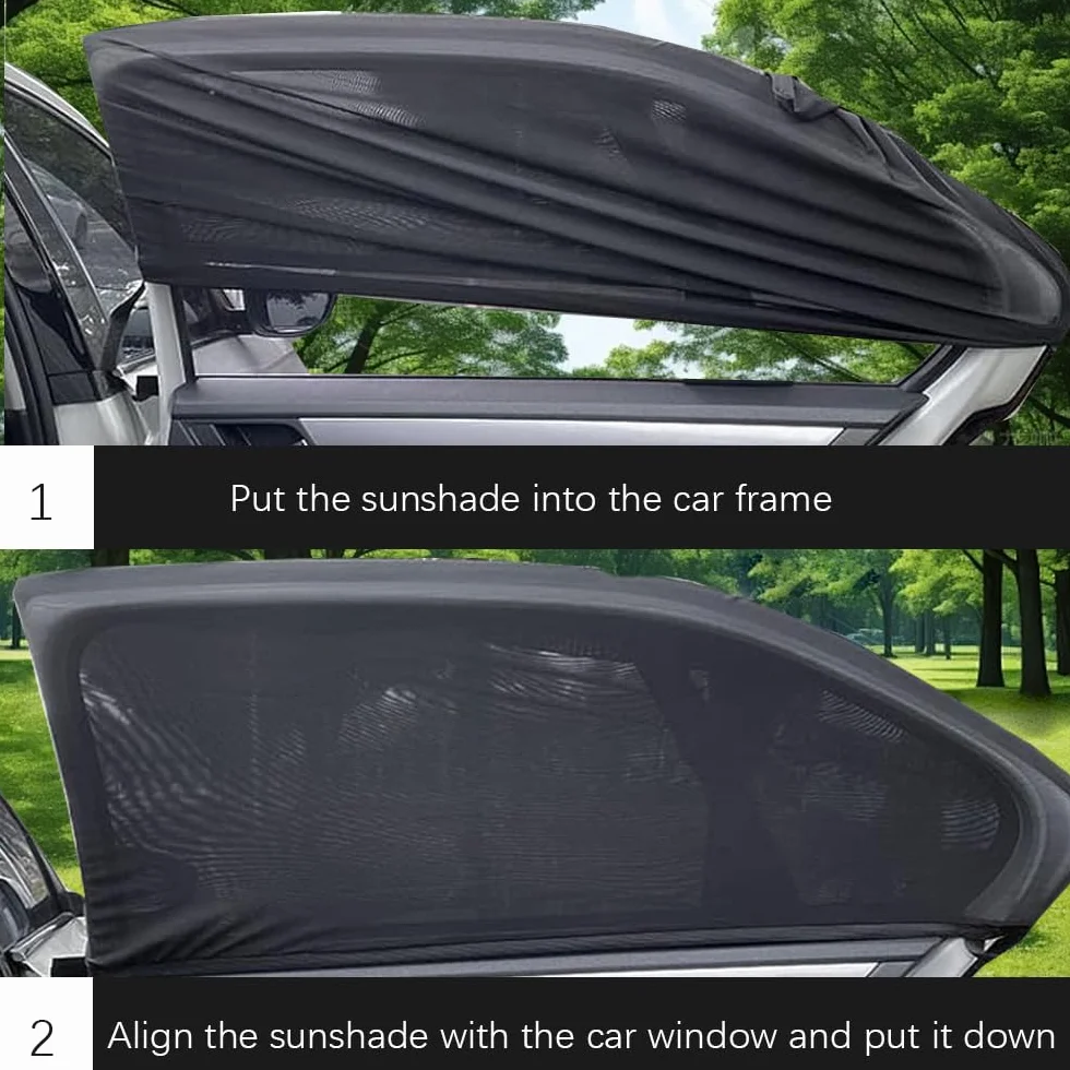 2 Pezzi Tendine Parasole Auto Bambini,Tendine Parasole Auto 100CM×50cm Universali,Block Raggi UV, Protegge Bambini e Animali,Adatto alla Maggior Parte dei Veicoli,Bambini e Adulti