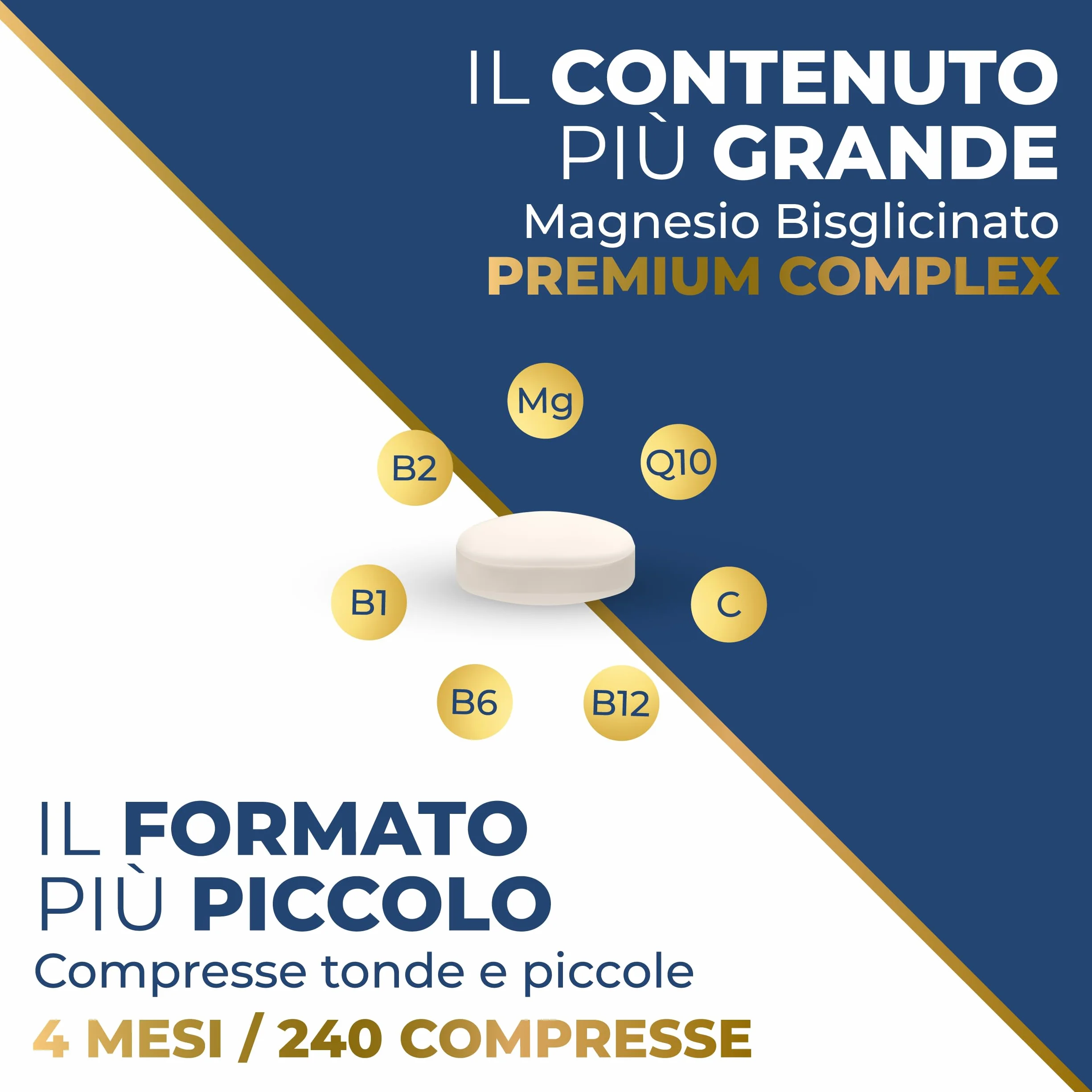 SUPREMAGY MAGNESIO BISGLICINATO 450mg 240 CPR Integratore Stanchezza Fisica e Mentale Vegano Made in Italy
