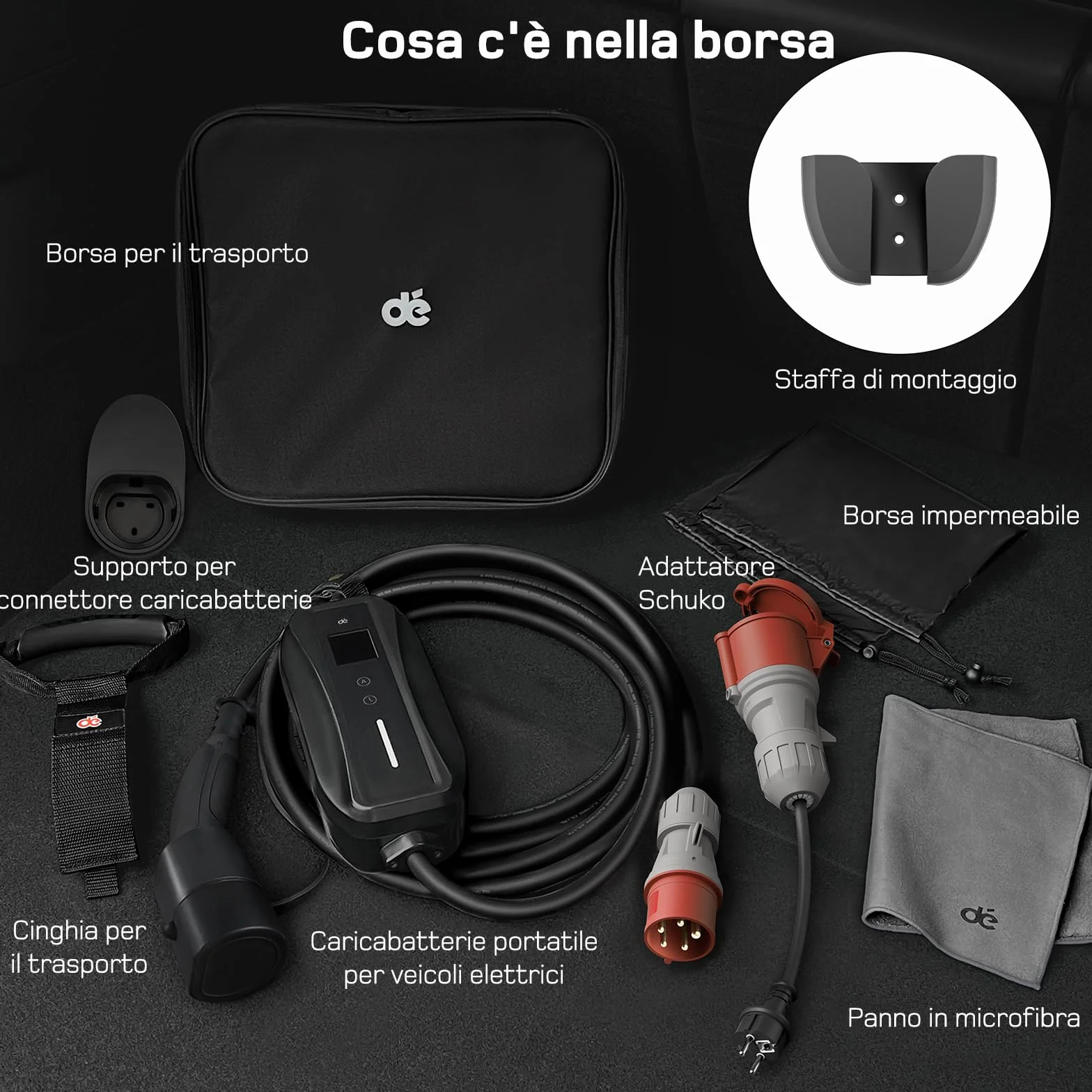 Wallbox 11kW trifase 7m 6-16A Tipo 2 Stazione Ricarica Auto Elettrica