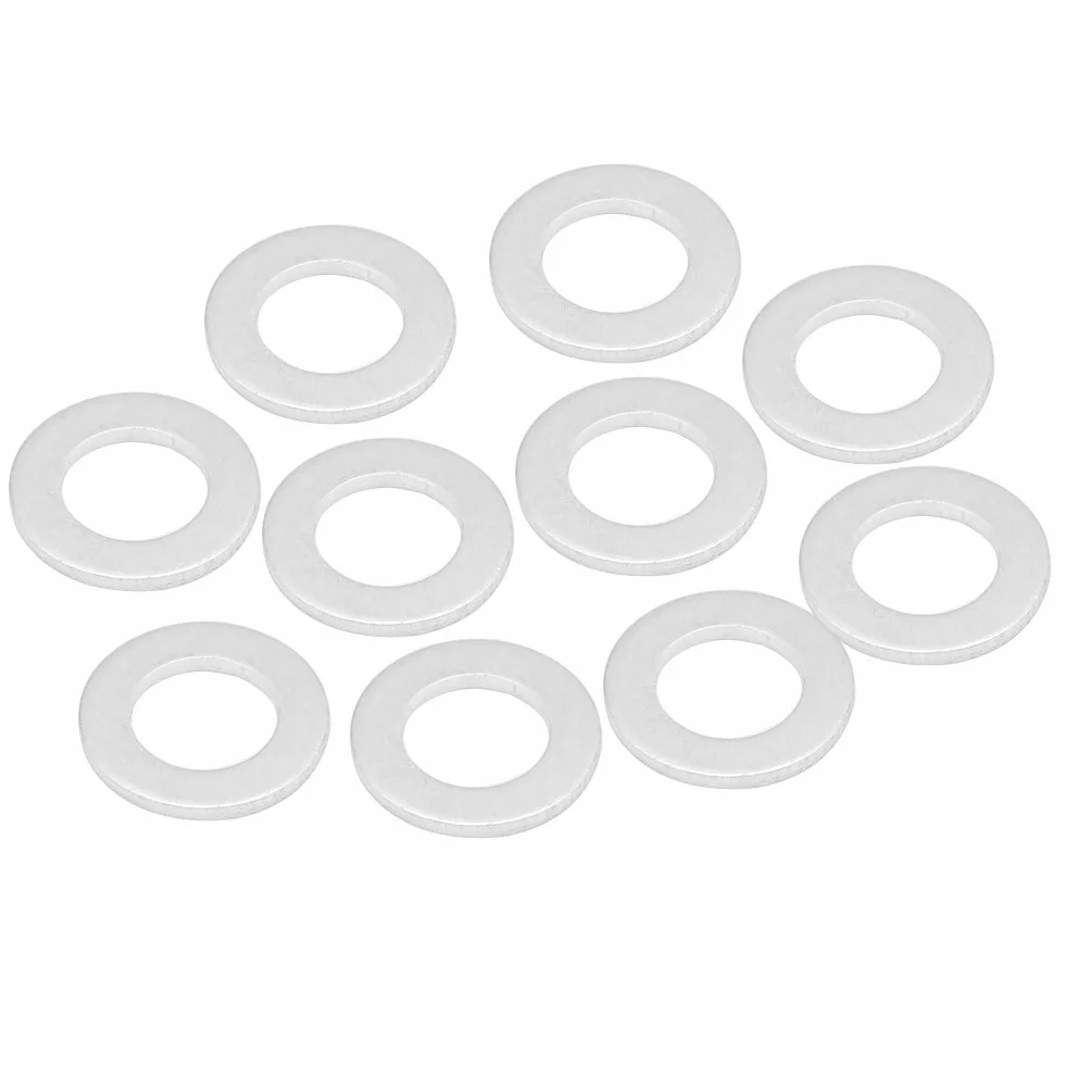 Aramox Guarnizioni tappo di scarico olio, auto 14mm 10 pezzi Tappo di scarico olio Crush Rondella di compressione Rondelle pilota Guarnizioni 94109-14000 Alluminio argento
