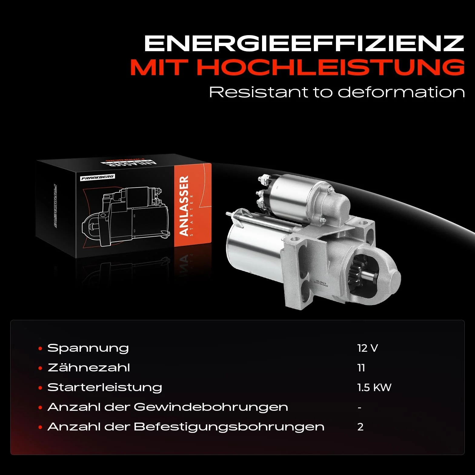 Frankberg Motore di avviamento Auto 1,5 KW/12 V/11 denti Compatibile con Mercruiser Model 3.0/3.0LXPenta 4.3GLPenta 5.0GL Replace# 6792,111786
