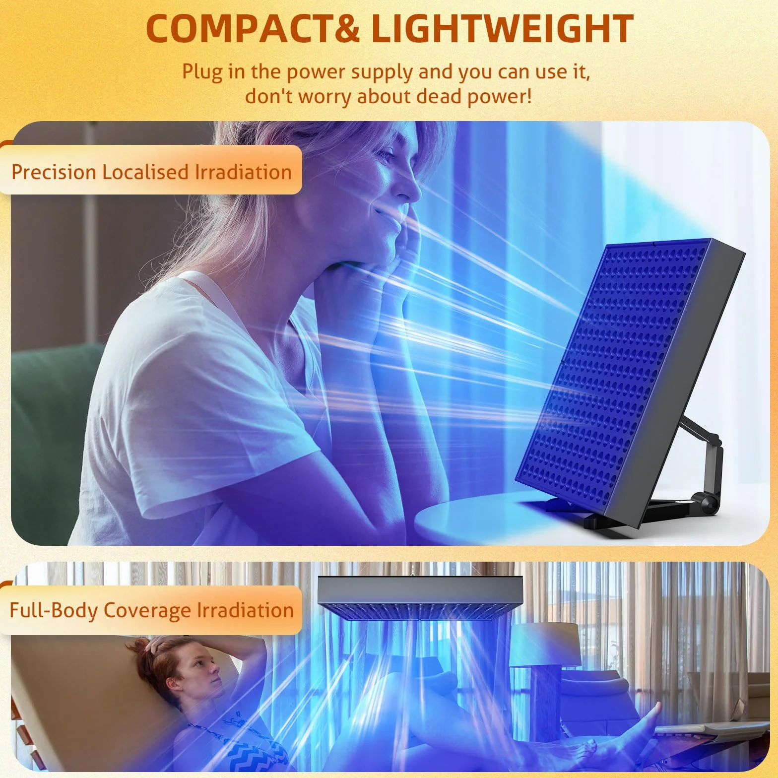 Lampada abbronzante 225 pezzi 460 NM solarium viso supporto regolabile ganci sospesi nero