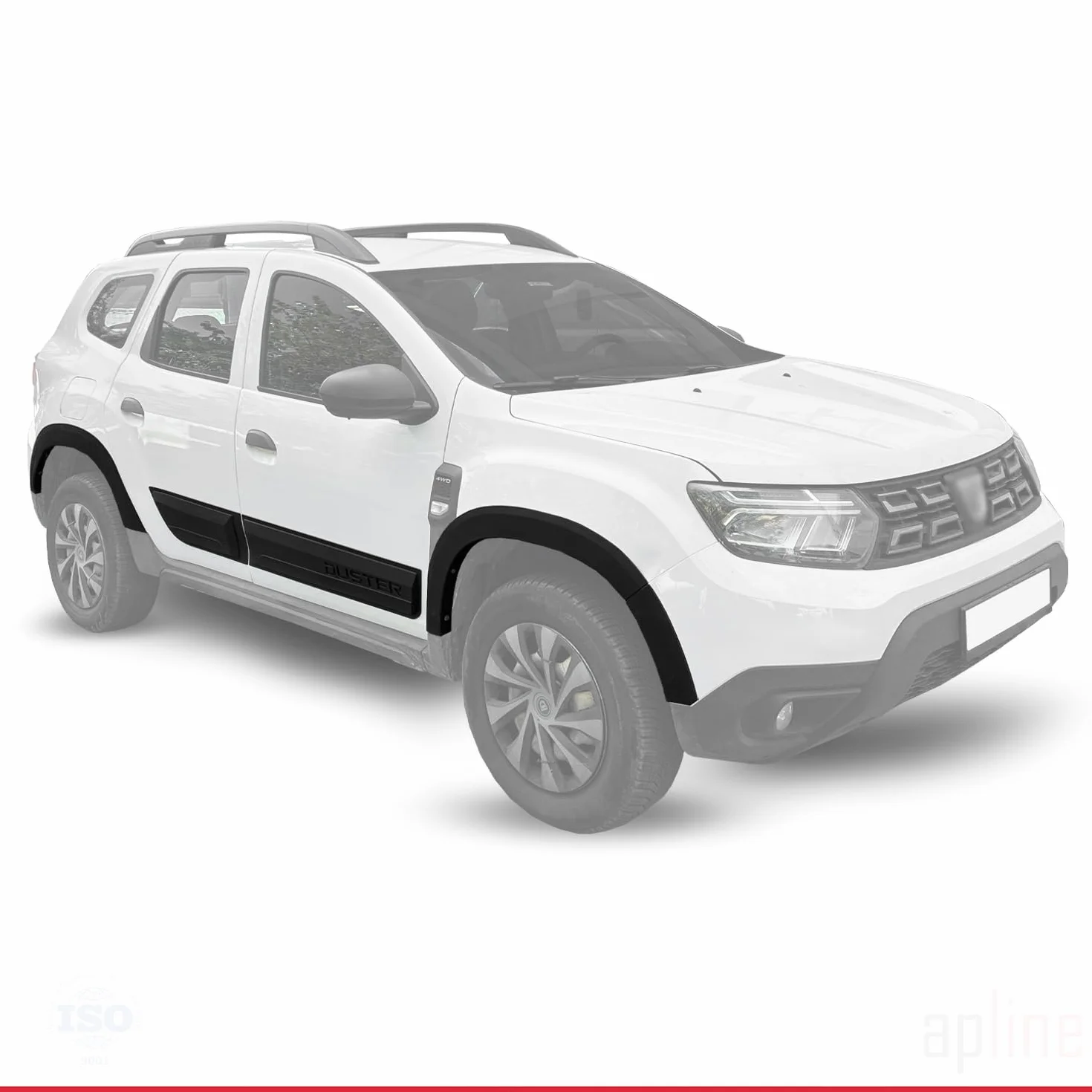 Dacia Duster 2018-2024 Pasakaruota Protezione Paraurti Parafanghi Kit NERO