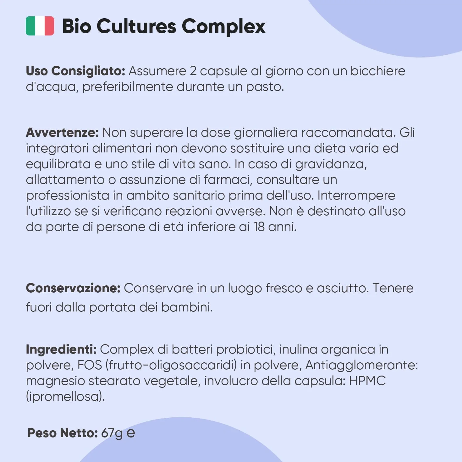 Probiotici e Prebiotici 20 Ceppi 120 Capsule 60 Miliardi CFU Lactobacillus Acidophilus Gasseri Inulina Bio FOS