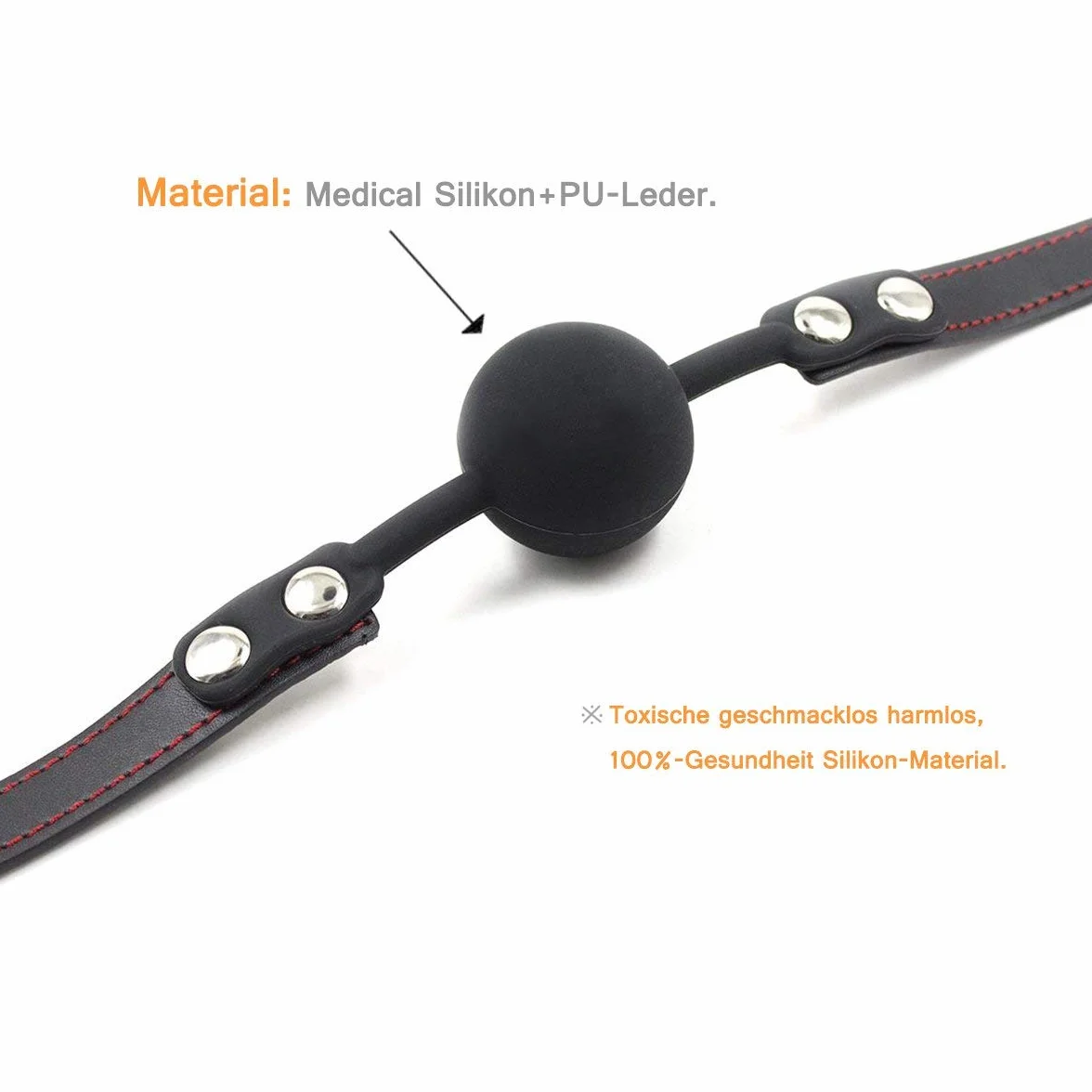 Ball gag BDSM silicone con lucchetto e chiave