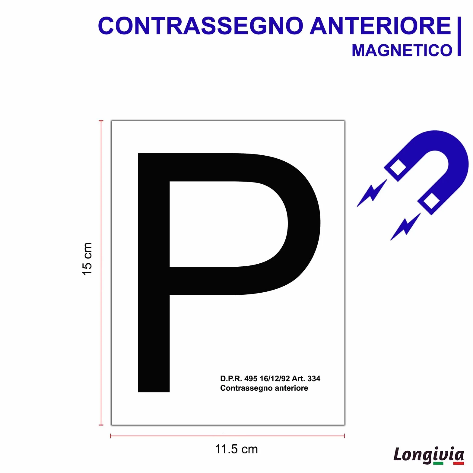 Lettera P di Principiante Magnetica Vinile Set 2 Pezzi Anteriore Posteriore Neopatentati Omologata Cartello Auto Esterni