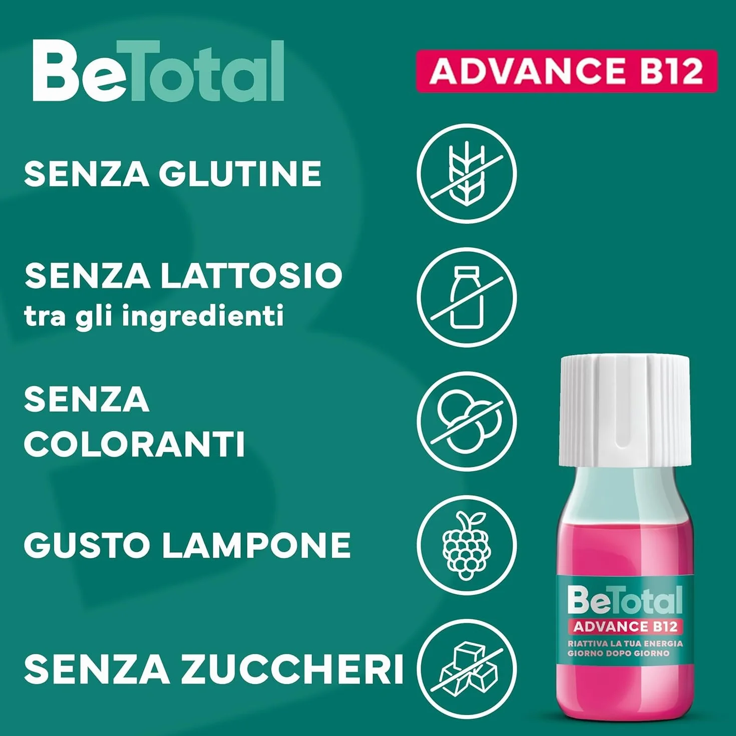Be-Total Advance B12 Integratore Alimentare Vitamina B12 30 Flaconcini