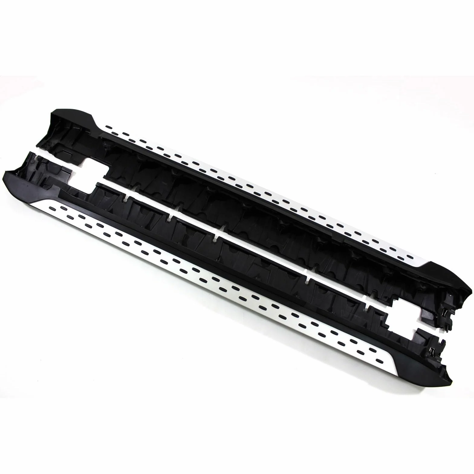 J&J AUTOMOTIVE Pedane Laterali per Mercedes GLK X204 2008-2015, Sottoporta Minigonne in Alluminio e Plastica ABS, Set Completo con Materiale di Montaggio Incluso