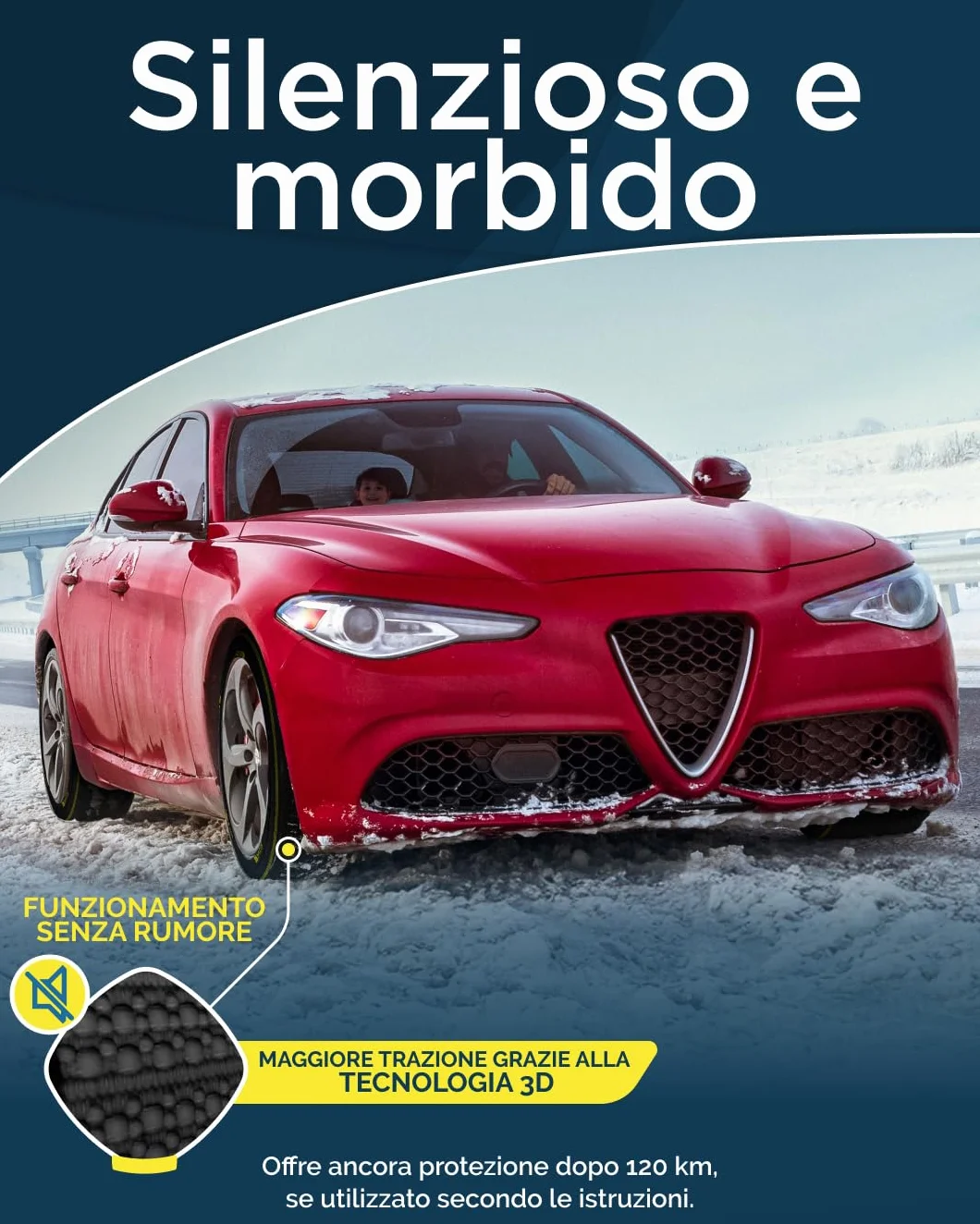 ARLUM Calze da Neve Omologate Italia EN 16662-1 /// ArcticPro Catene da Neve in Tessuto, Facili da Installare, per una Guida Silenziosa e Massima Sicurezza - Misure Dett. All’interno (ArcticPro, M)