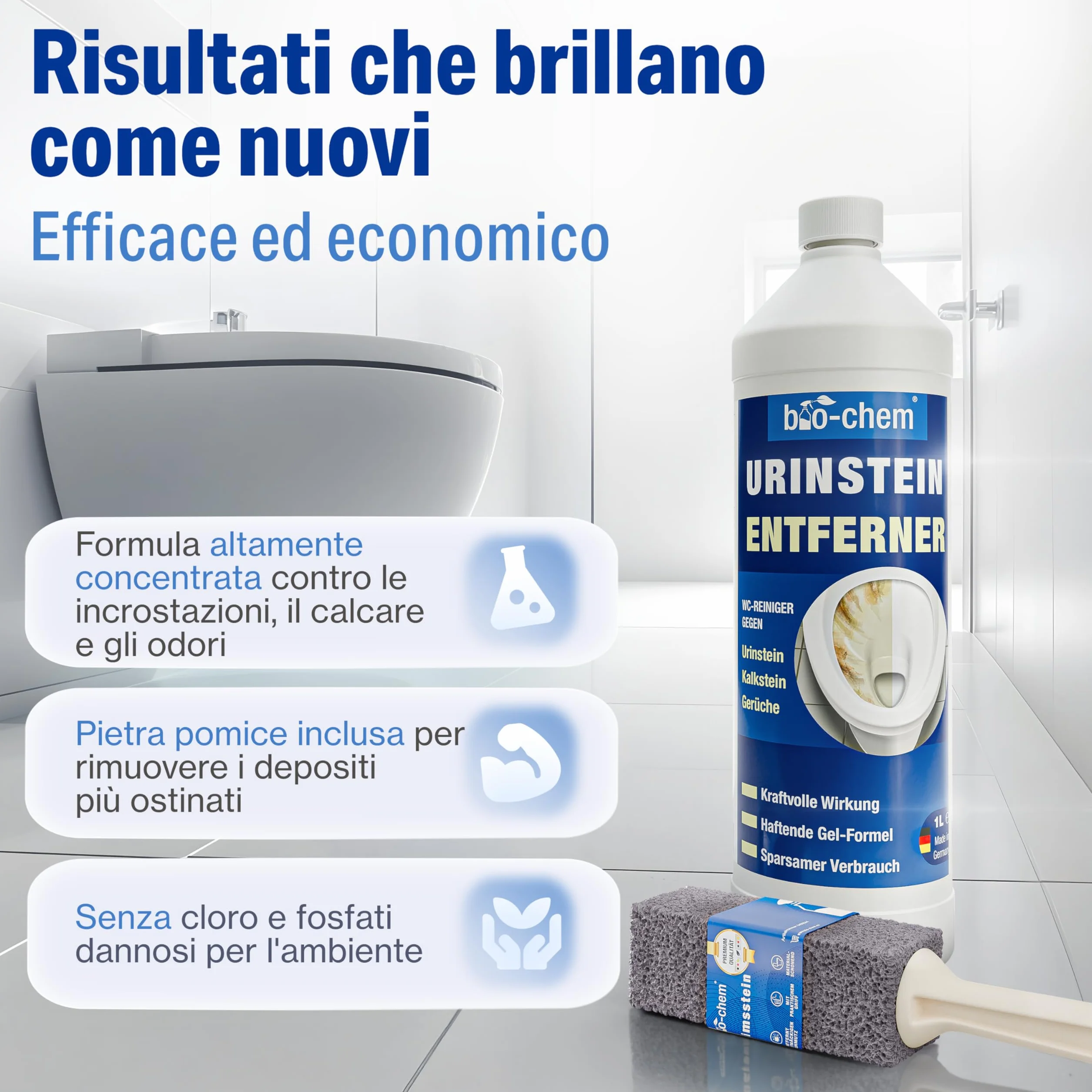 Efficace anticalcare bagno 1L sgrassatore anti calcare cassetta wc Prodotto pulizia casa