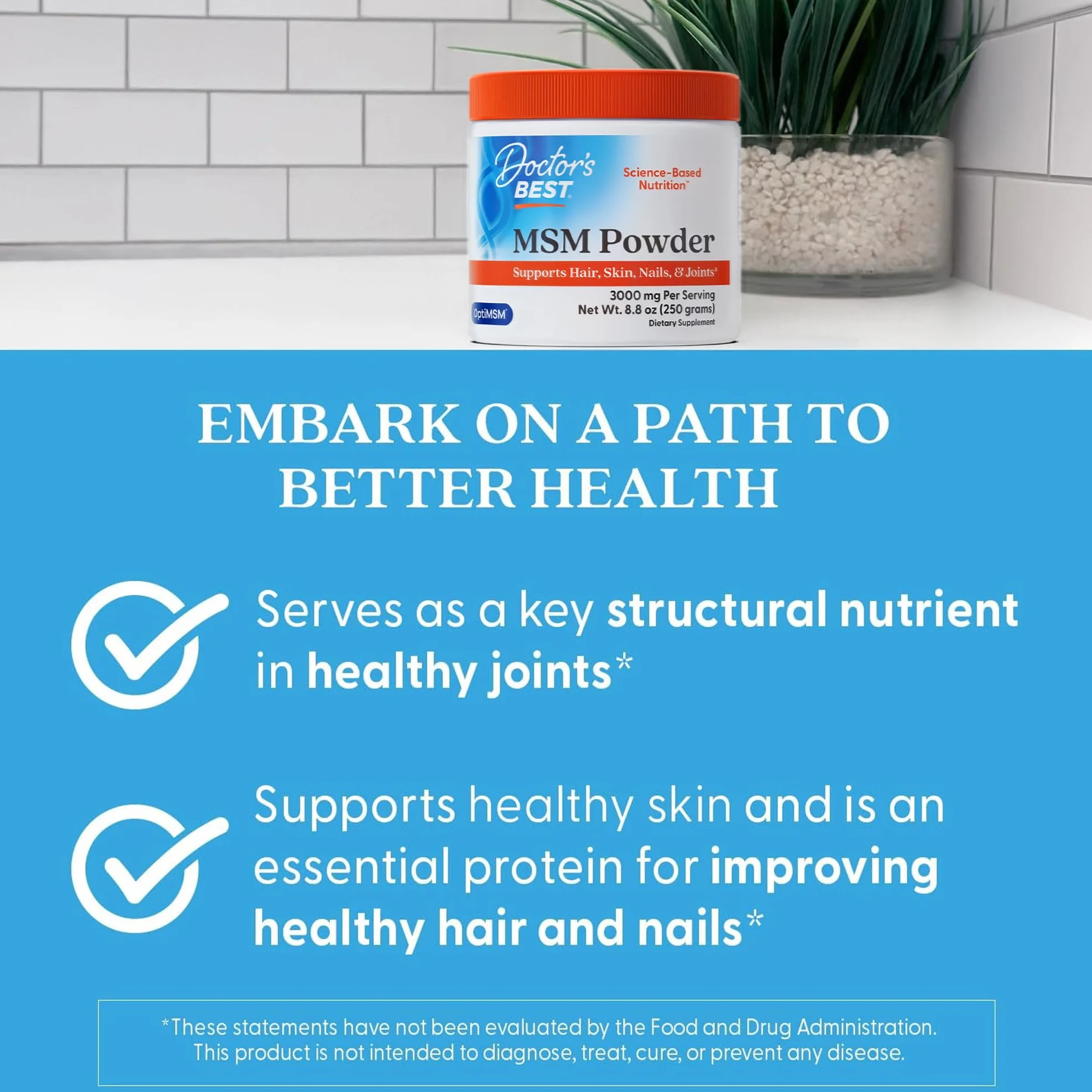 Doctor's Best MSM with OptiMSM Powder 250g