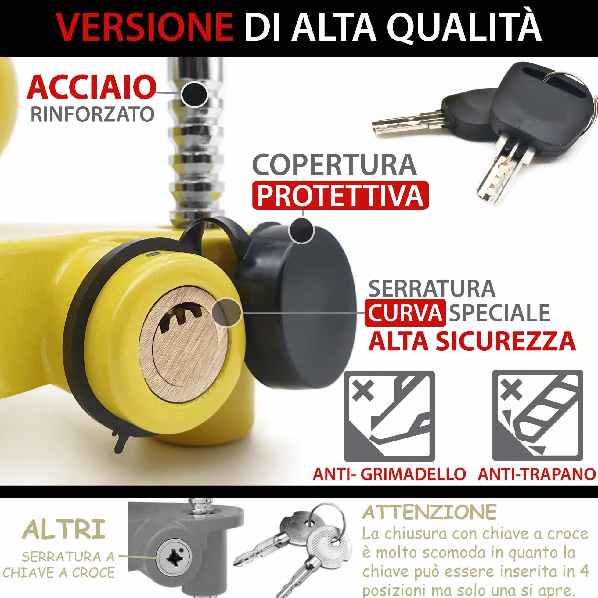 KRASER KR815 Antifurto Rimorchio Lucchetto per Traino Gancio di Traino Barra di Gancio Sfera Roulotte