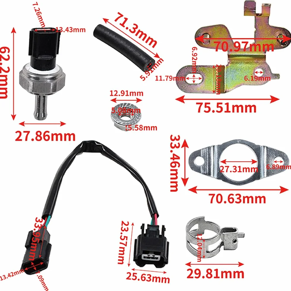 Kit sensore di pressione del gas di scarico modificato per sensore di pressione del gas di scarico compatibile con Mazda 3 6 Cx3 CX-5 2.2 D SH0218211