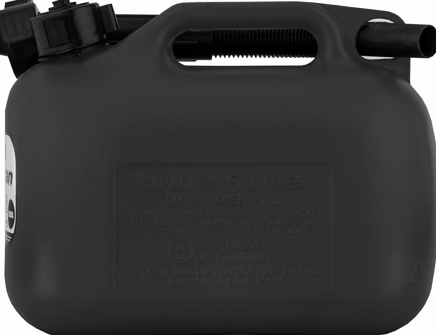 CarPlan Tanica Gasolio 5 Litri Nera Omologata per Diesel Beccuccio Flessibile Antigoccia