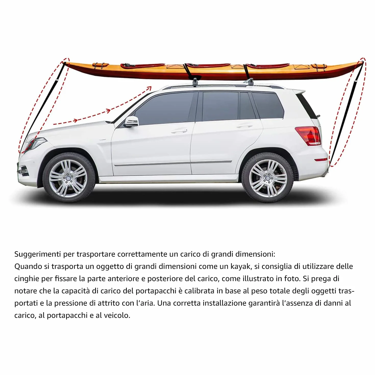 Amazon Basics Portapacchi da tetto a croce 132 cm per distanze fino 117 cm tra sponde con fessura 2 pezzi nero argento
