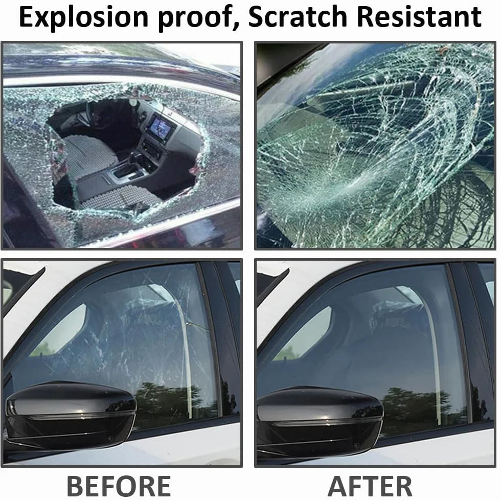 Pellicola Oscurante per Vetri Auto 5% VLT Autoadesivo Pellicola Oscurante Vetri Auto Antiriflesso Pellicola Finestre Privacy Protezione Solare AntiGraffio Nero 50cmx300cm