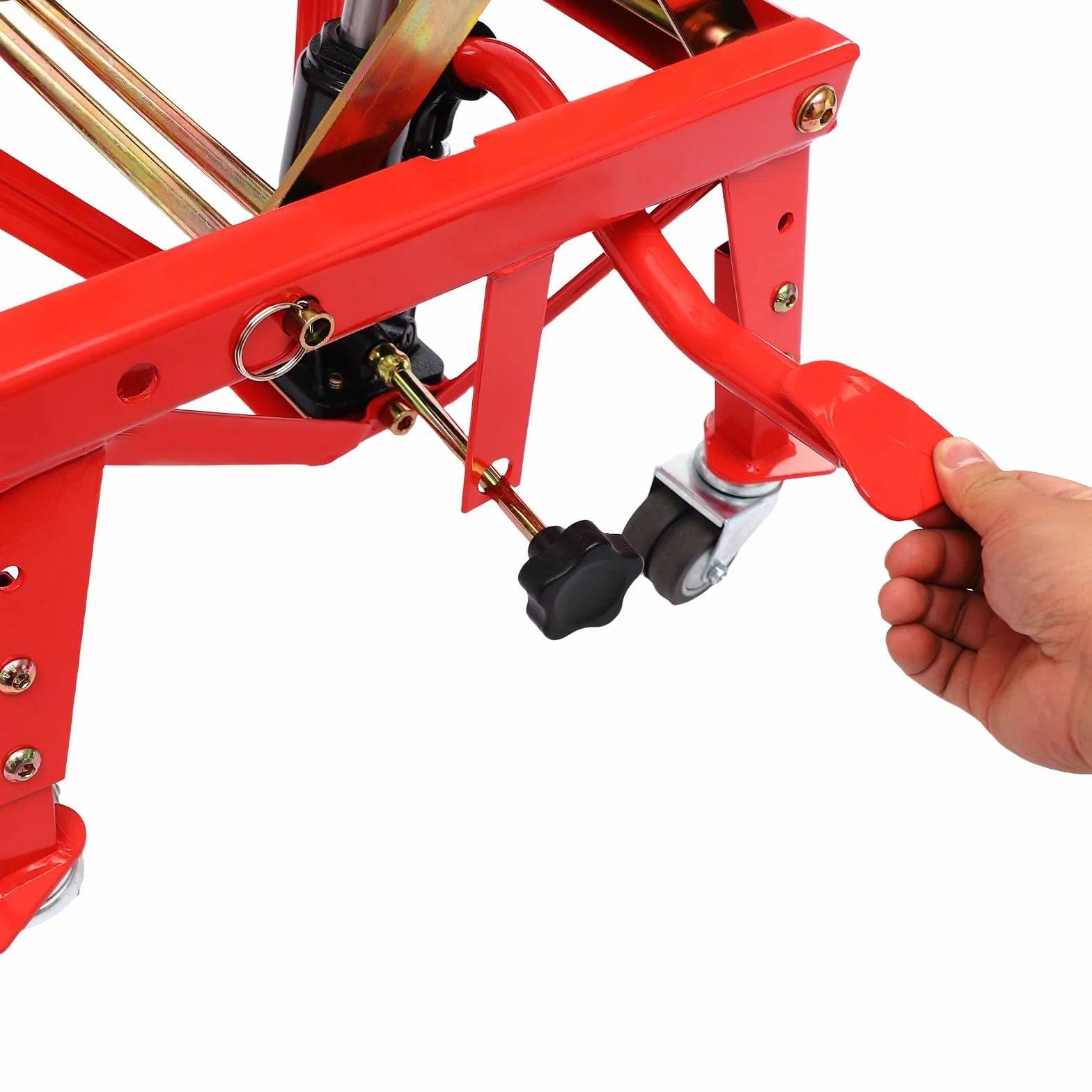 Sollevatore idraulico per moto, sollevatore per moto, sollevatore per moto, con ruote, altezza regolabile 300 – 800 mm, portata 160 kg