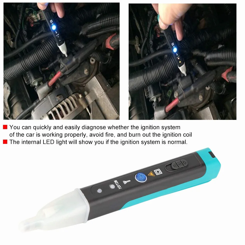 Auto Ignition Coil Tester, Armature Diagnostic Detector for Car Spark Plug Inline Engine Straight Boot Light Lawnmower Checker