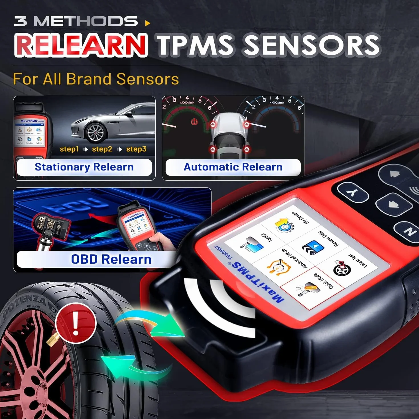Autel MaxiTPMS TS508WF: 2026 Aggiorna Wi-Fi per TS508 TS501 PRO TS408S, Strumento Programmazione TPMS, Attivazione Tutti Sensori, Program Sensore MX, Ripristino TPMS, Lettura/Cancellazi Codice TPMS