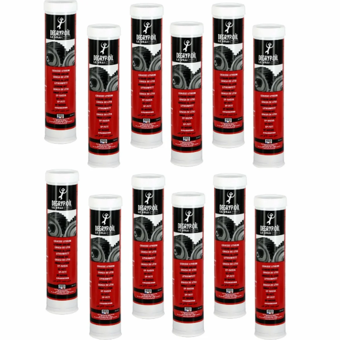 12 Cartucce Grasso al Litio Multiuso 400g