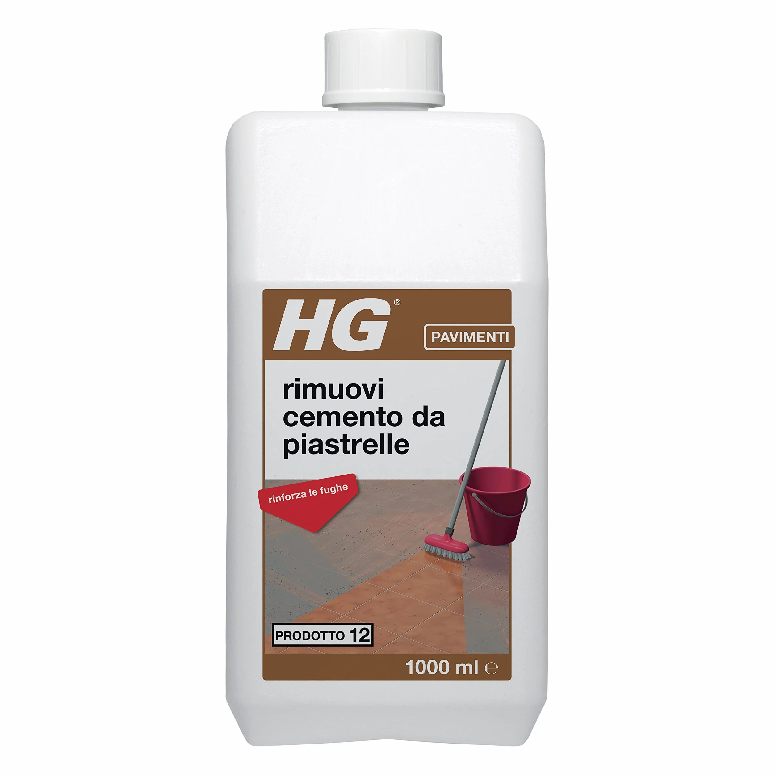 HG Rimuovi Cemento da Piastrelle 1000 ml - Detergente per Residui di Cemento e Malta su Piastrelle e Pietra Naturale