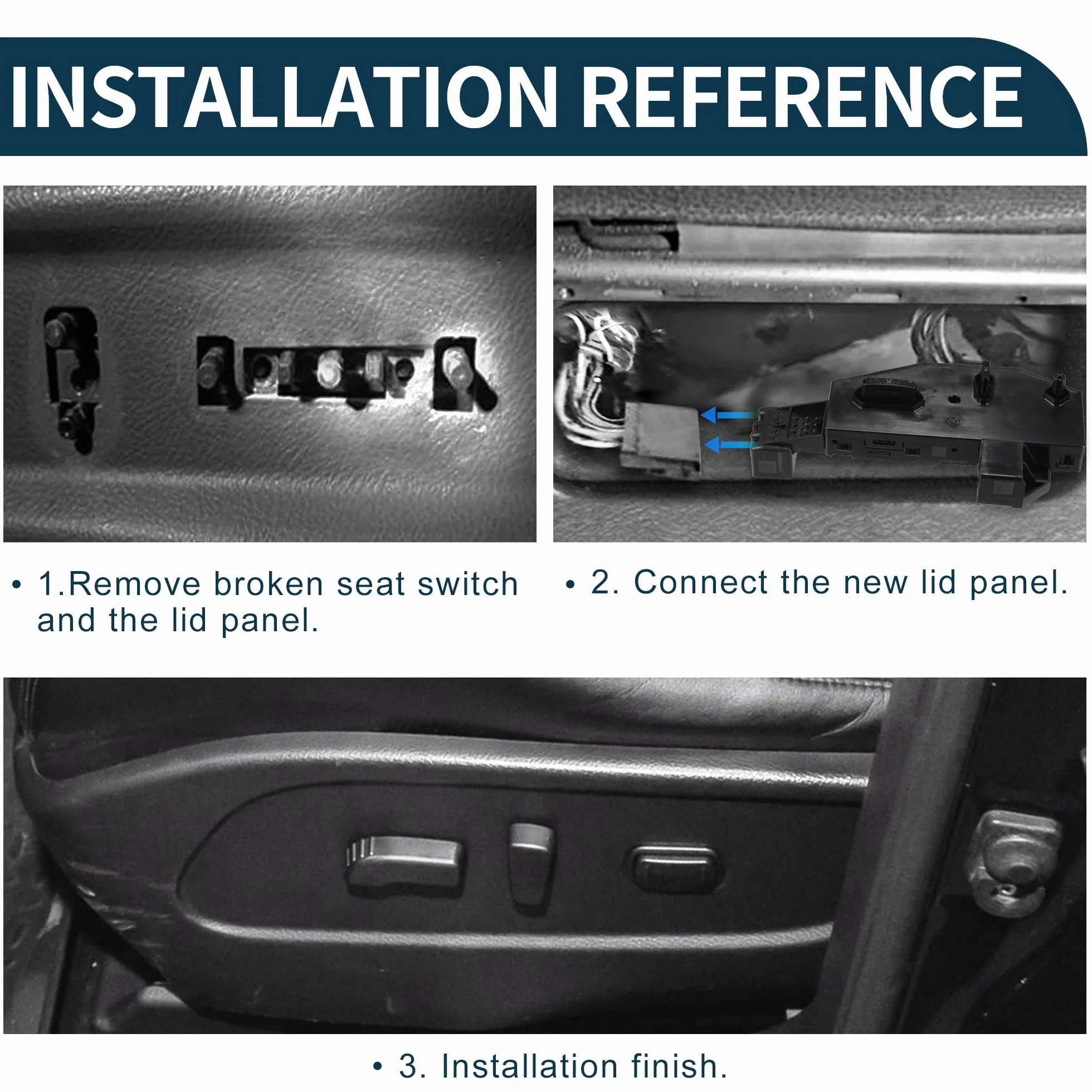 Interruttore Sedile Elettrico 881912W000 88191A1000 per Hyundai Santa Fe 2012-2015 Nero
