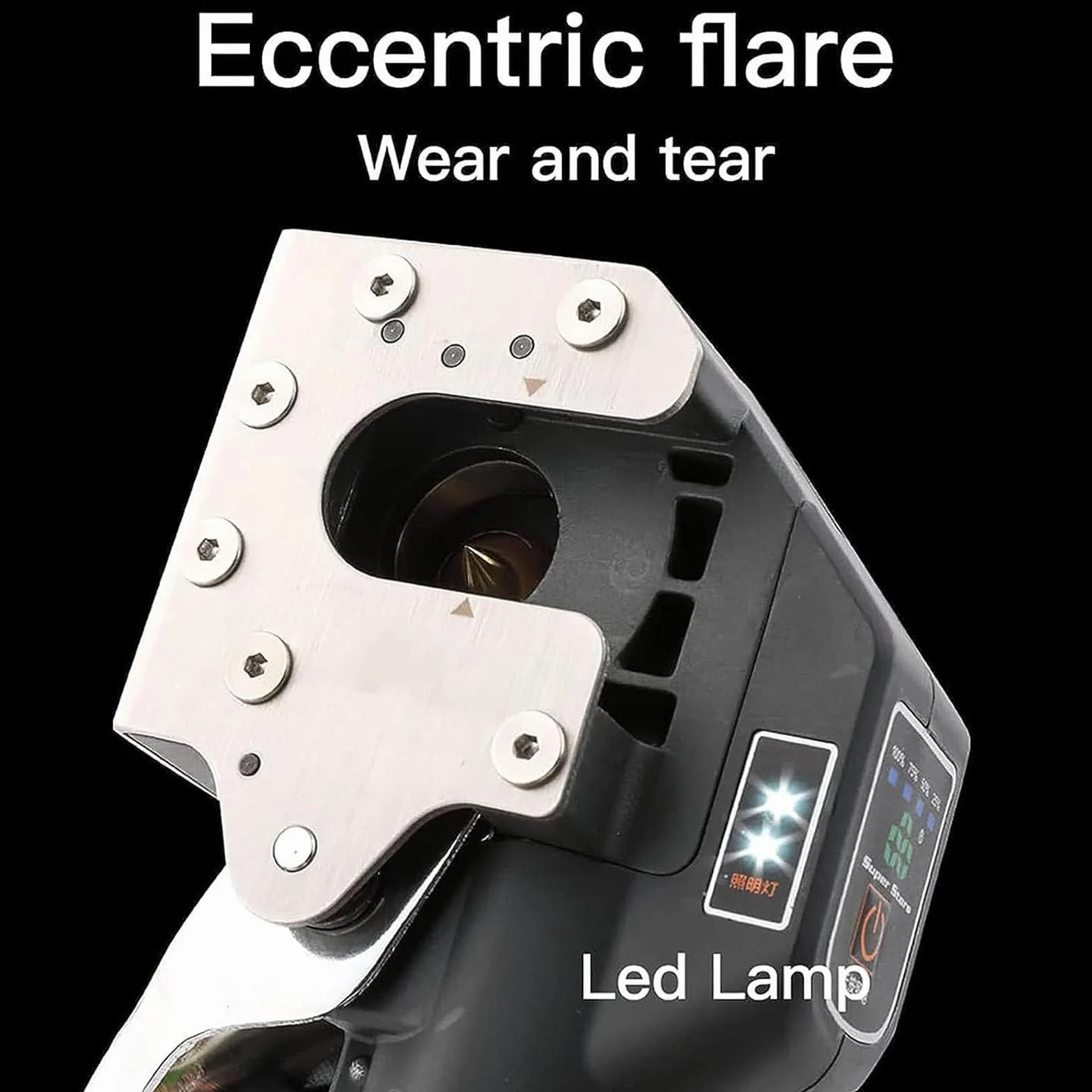 NOLLAM Cartellatrice Elettrica a Batteria per Tubi in Rame, Espansore 1/4" - 3/4", Svasatore Eccentrico 45° per Rame/Alluminio, 5 Mandrini