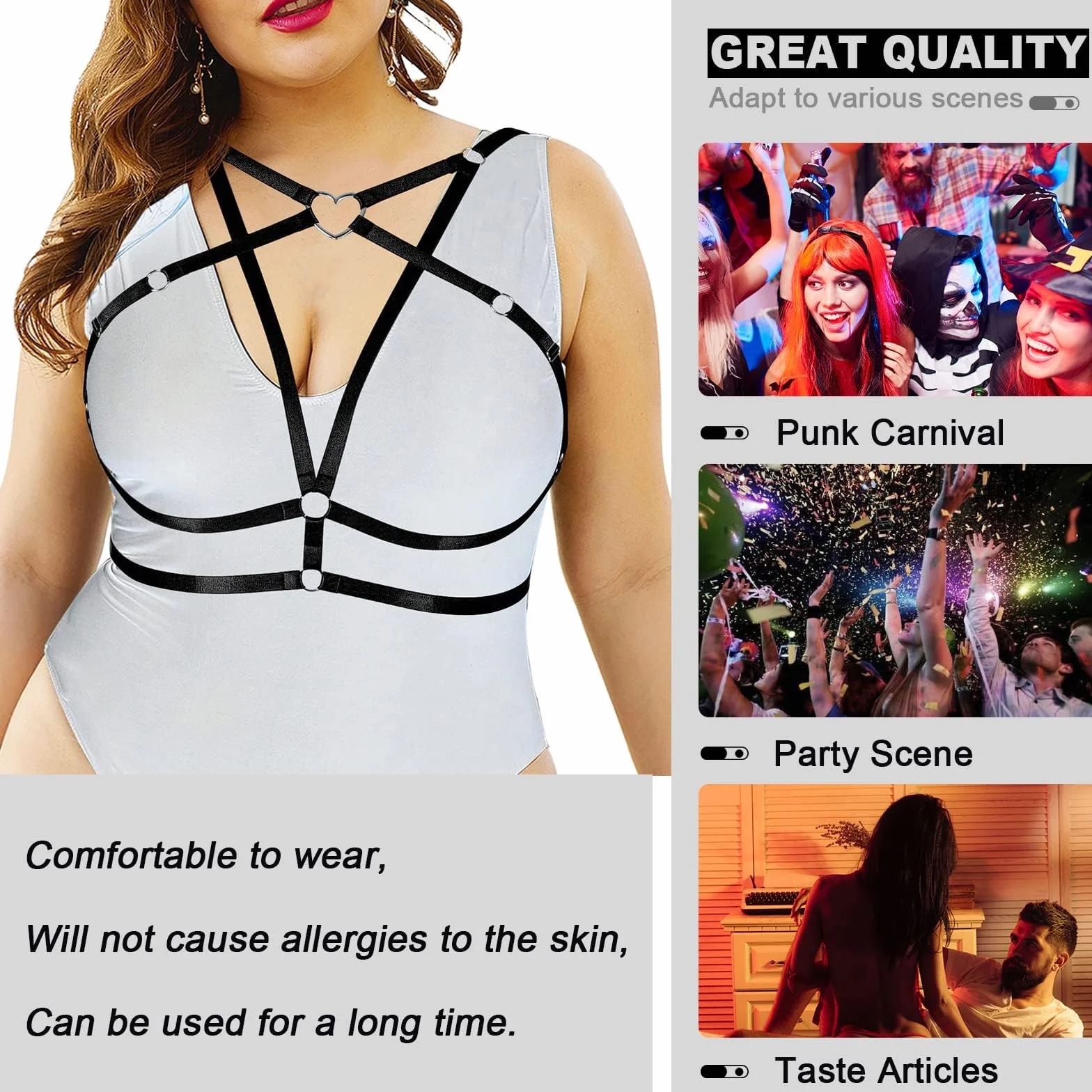 Sexy Open Harness 2 PCS Hollow Fashion Belt Punk Gothic Top Bikini Reggiseno Bra