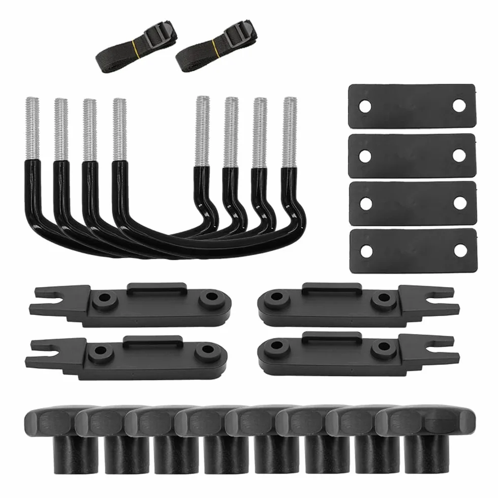 Set di 4 staffe a U per Montaggio Box da Tetto, Montaggio Universale per Auto e furgoni, Kit di Accessori per l'installazione del Supporto per Box da Tetto