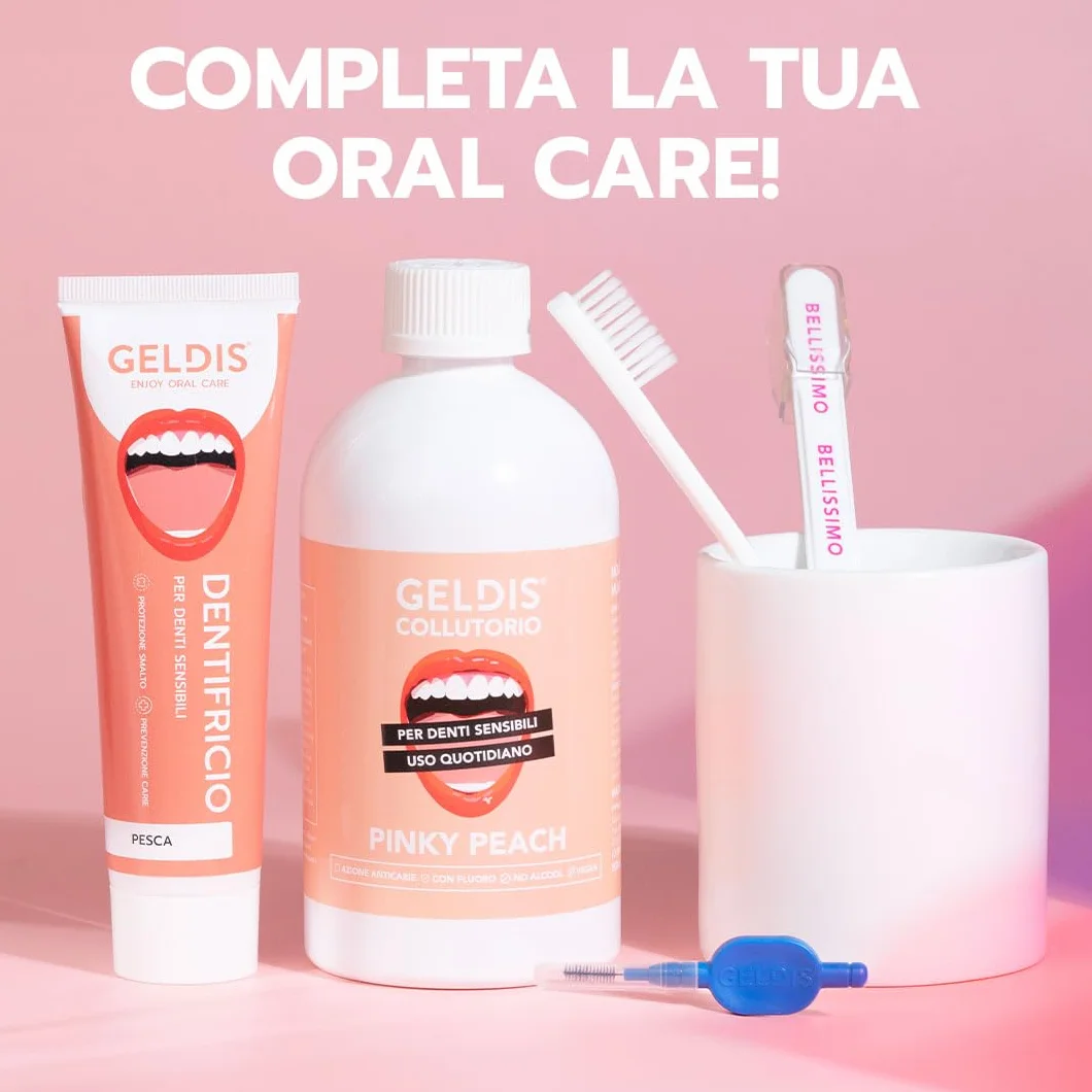 GELDIS Filo Interdentale Espandibile Nero Gusto Menta 30m Senza Plastica
