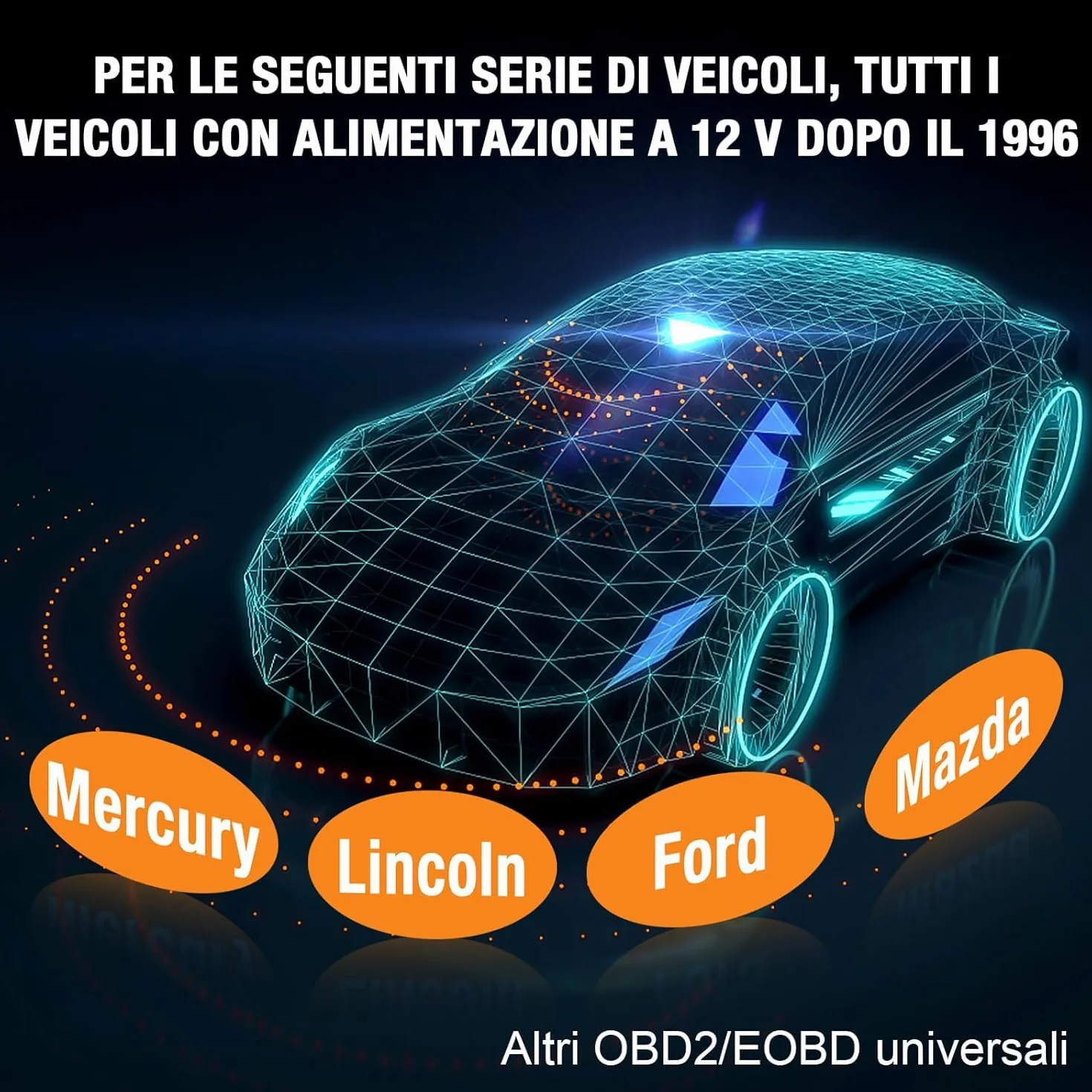 FORScan OBD2 Scanner OBDII Diagnostico per Windows, Strumento Codificazione con Interruttore MS-Can/HS-Can per Ford Lincoln Mazda Mercury
