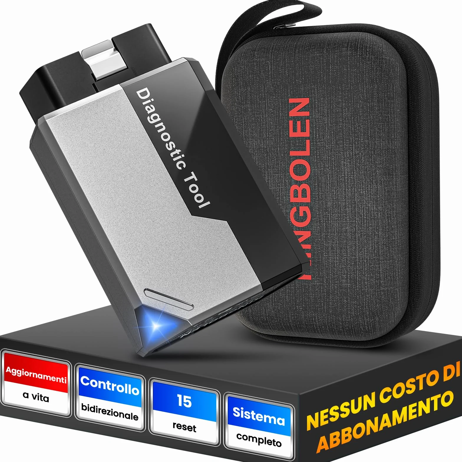 KINGBOLEN EDIAG Elite OBD2 Diagnostica Auto Bluetooth Italiano iOS Android 15+ Funzioni Reset Test Attivo Can-FD