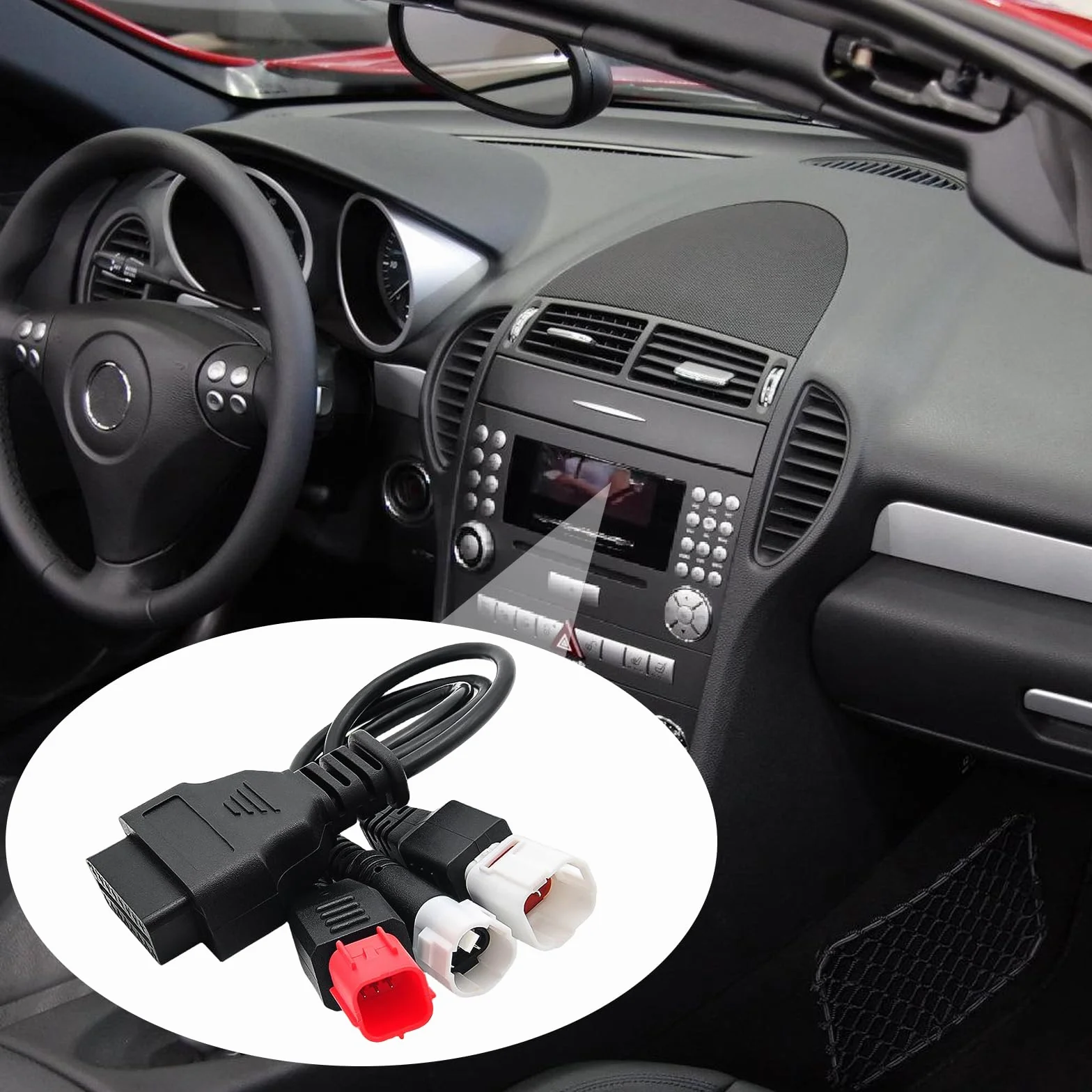 Vegena Adattatore Cavo Diagnostico OBD2 13pin 4pin 6pin a 16pin per Presa Accendisigari