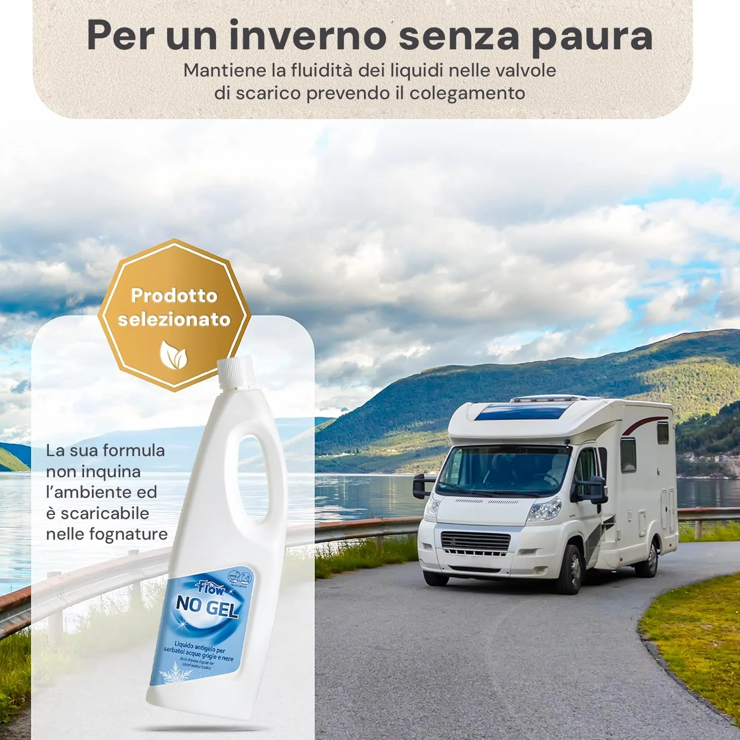 Wintem Liquido Antigelo Non Inquinante 2L Protegge Acque Nere Grigie Camper Roulotte