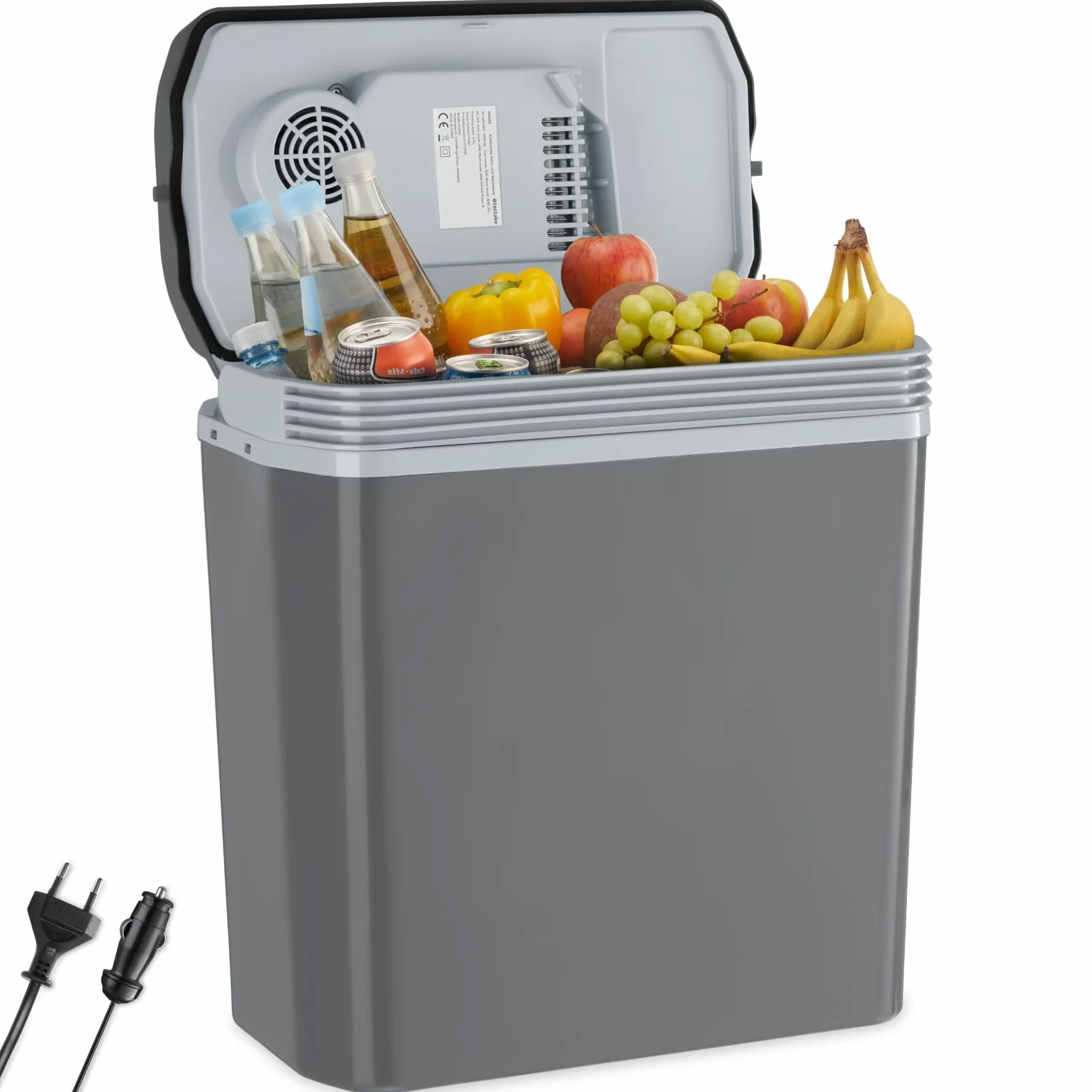 tectake® Frigorifero Portatile Elettrico 24 L, 40x23,5x42,5 cm, Frigorifero Piccolo 2in1 Funzione Freddo Caldo, mini frigo portatile 230 V e 12 V per Auto e Casa, modalità ECO, Borsa Frigo Camping