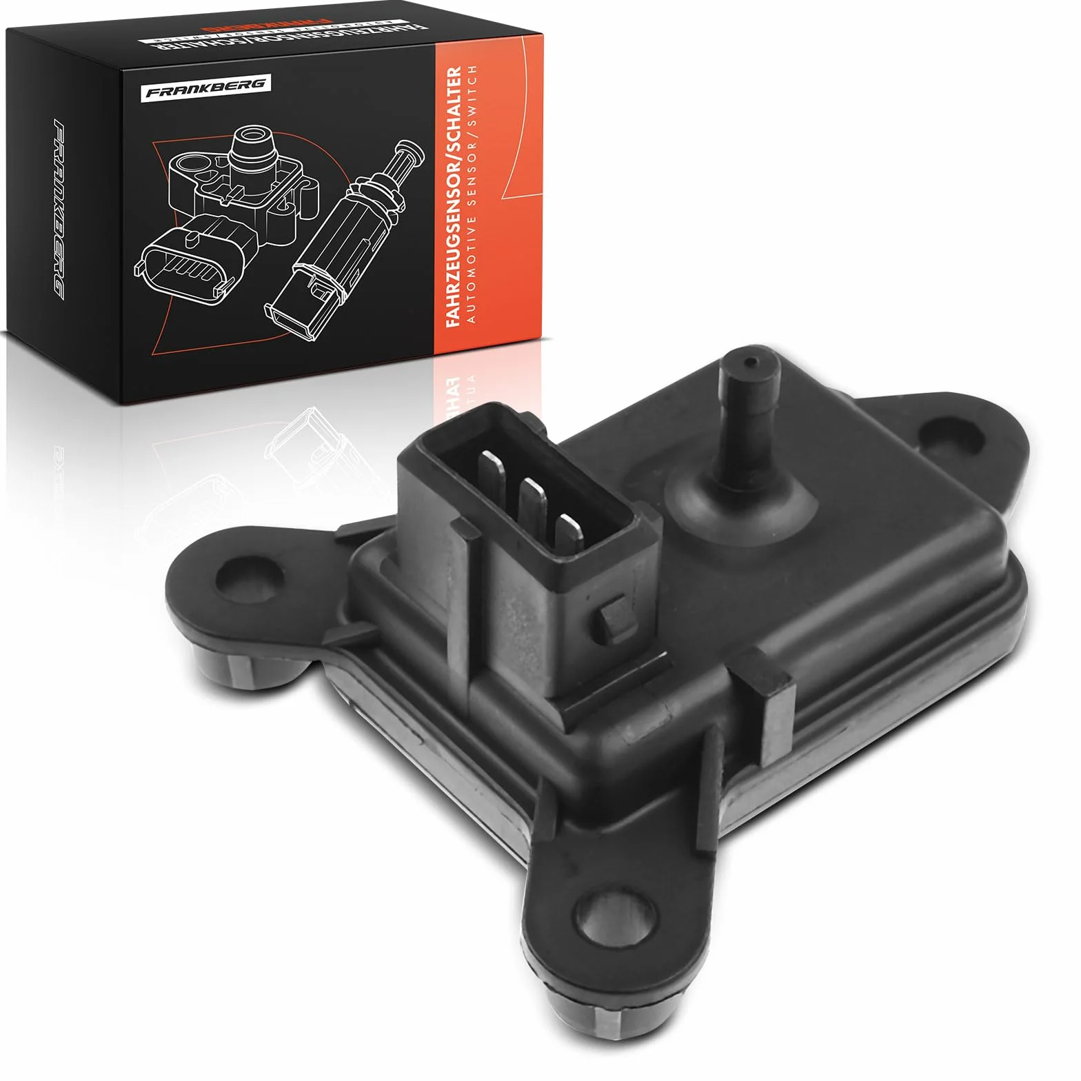Frankberg Sensore pressione differenziale Pressione gas di scarico 3-Poli Compatibile con Seicento/600 187 141 ZX N2 106 I 1A 1C Ducato Bus 244 Replace# 46531222
