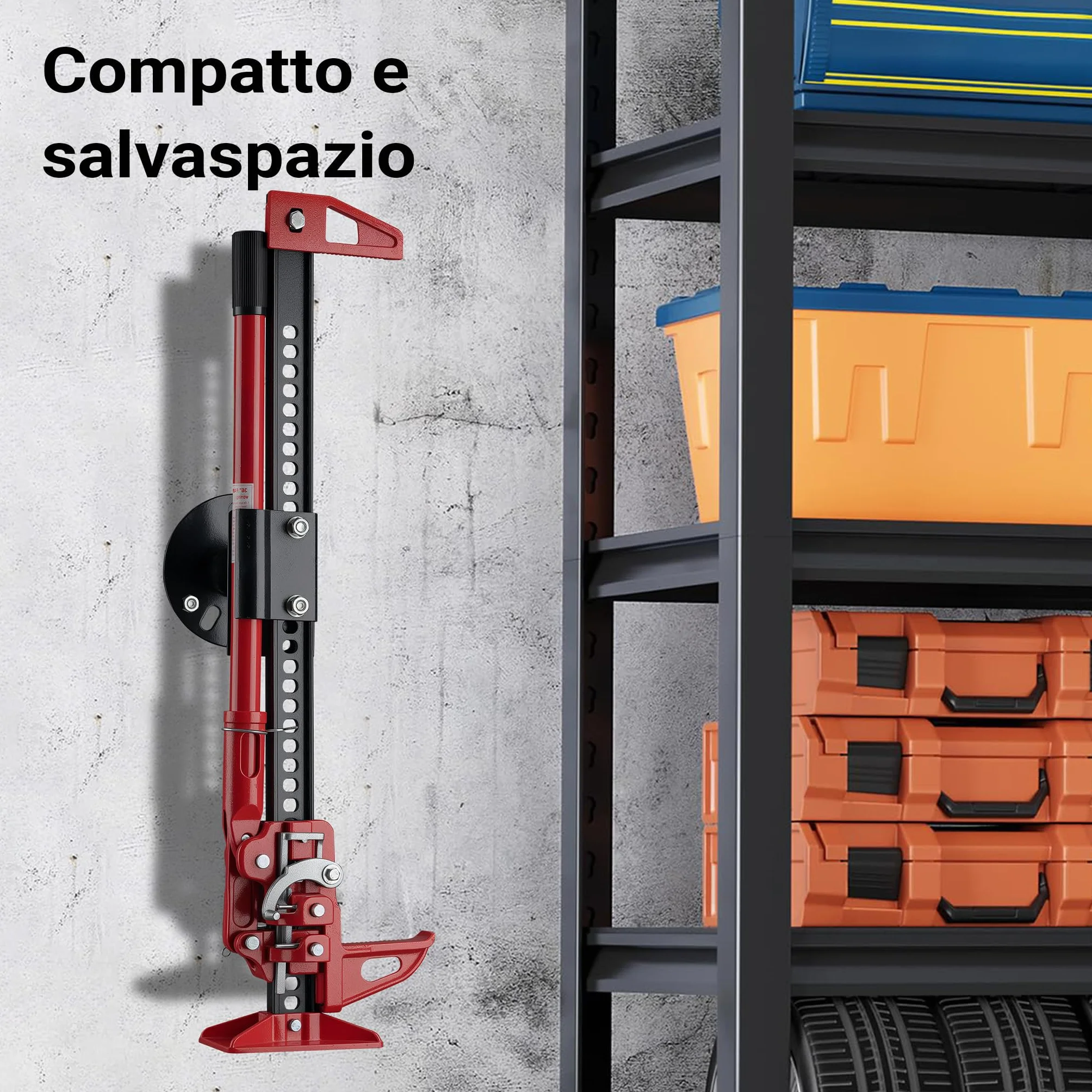 Wiltec Supporto binda per ruota di scorta 5"-6,75" alloggiamento farm jack in acciaio