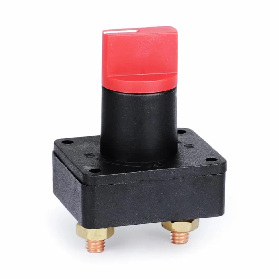 Greluma 1 pezzo Isolatore rotante di disconnessione della batteria, interruttore di interruzione dell'alimentazione da 12-24 V per auto, barca, furgone, camion, camper, roulotte