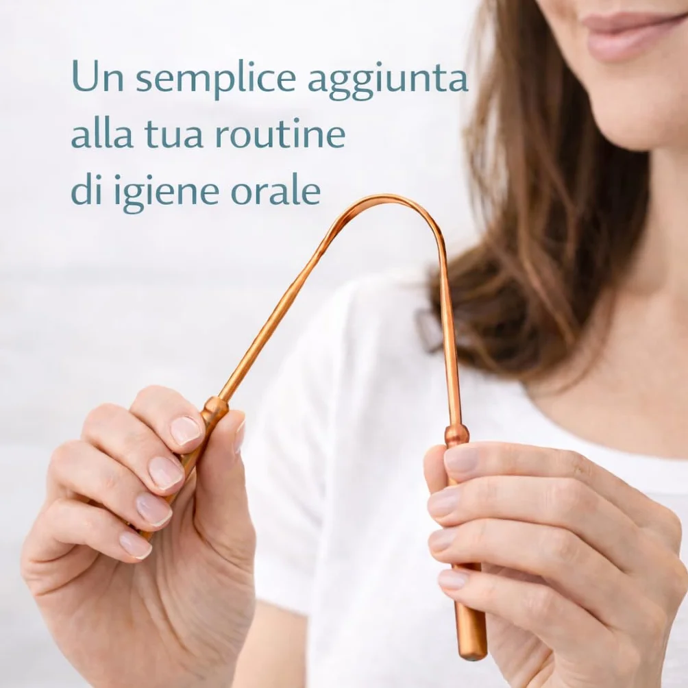 Kosha Ayurveda Nettalingua in Rame - Pulisci Lingua Antimicrobico per Alito Cattivo