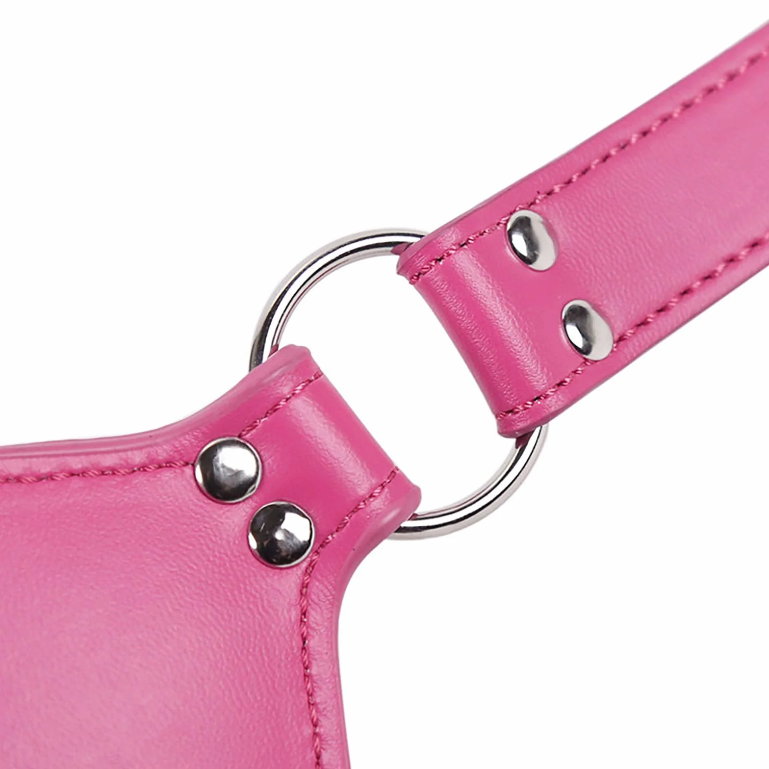 Gag Ball con Dildo in Silicone Regolabile Pelle Rosa Labbro Cinturino Chiusura Chiave SM Bondage Set Giocattolo Erotico